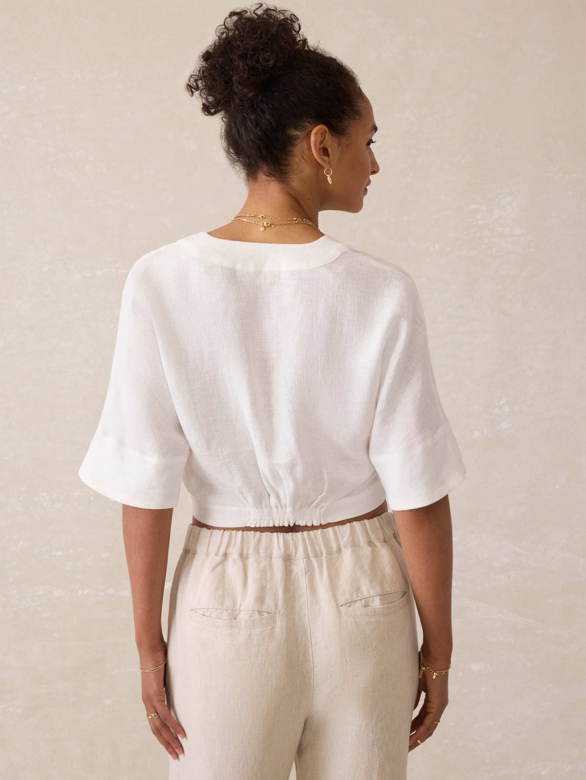 Palma Linen Avery Top - White - Image 2