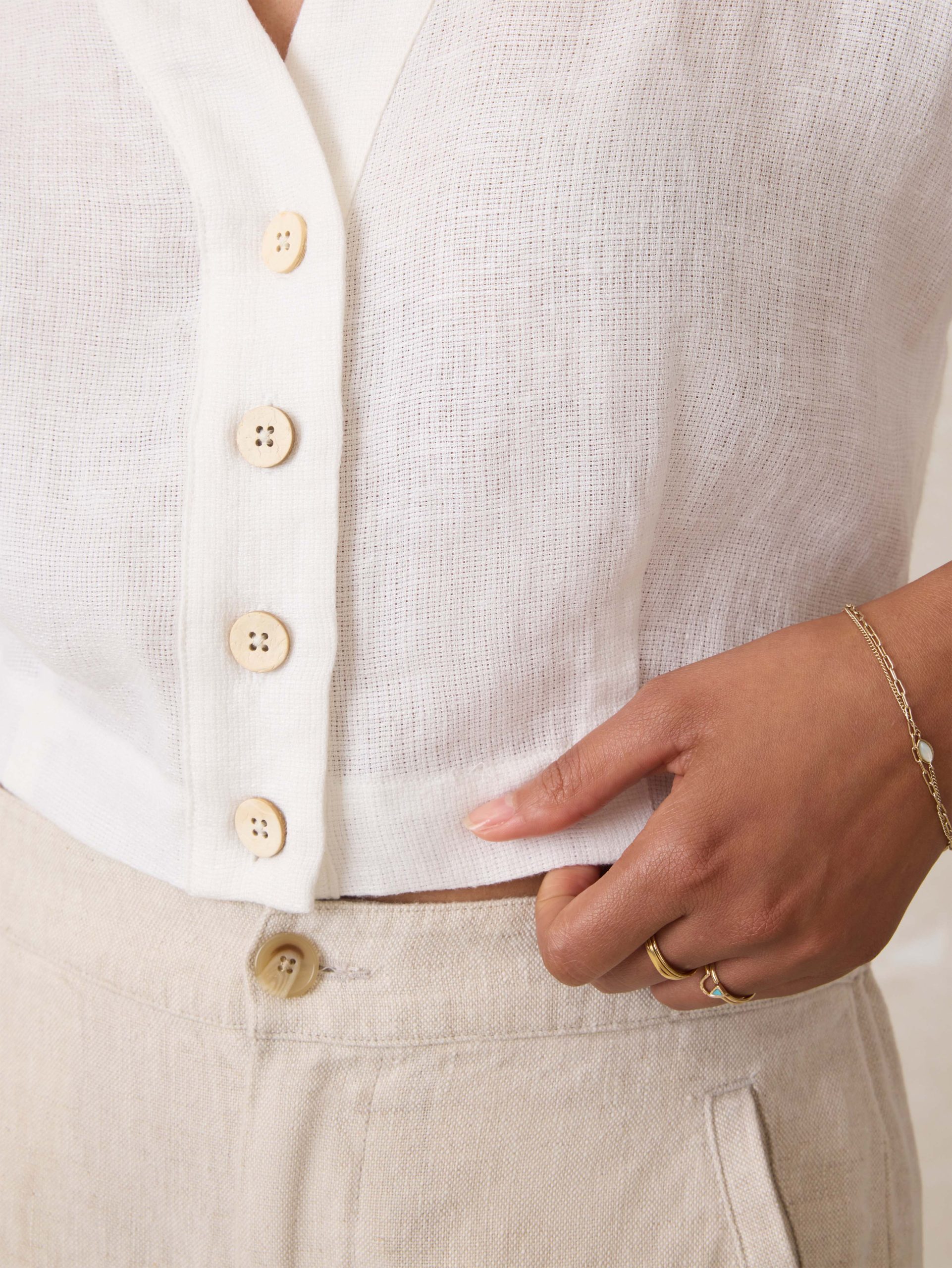 Palma Linen Avery Top - White - Image 4