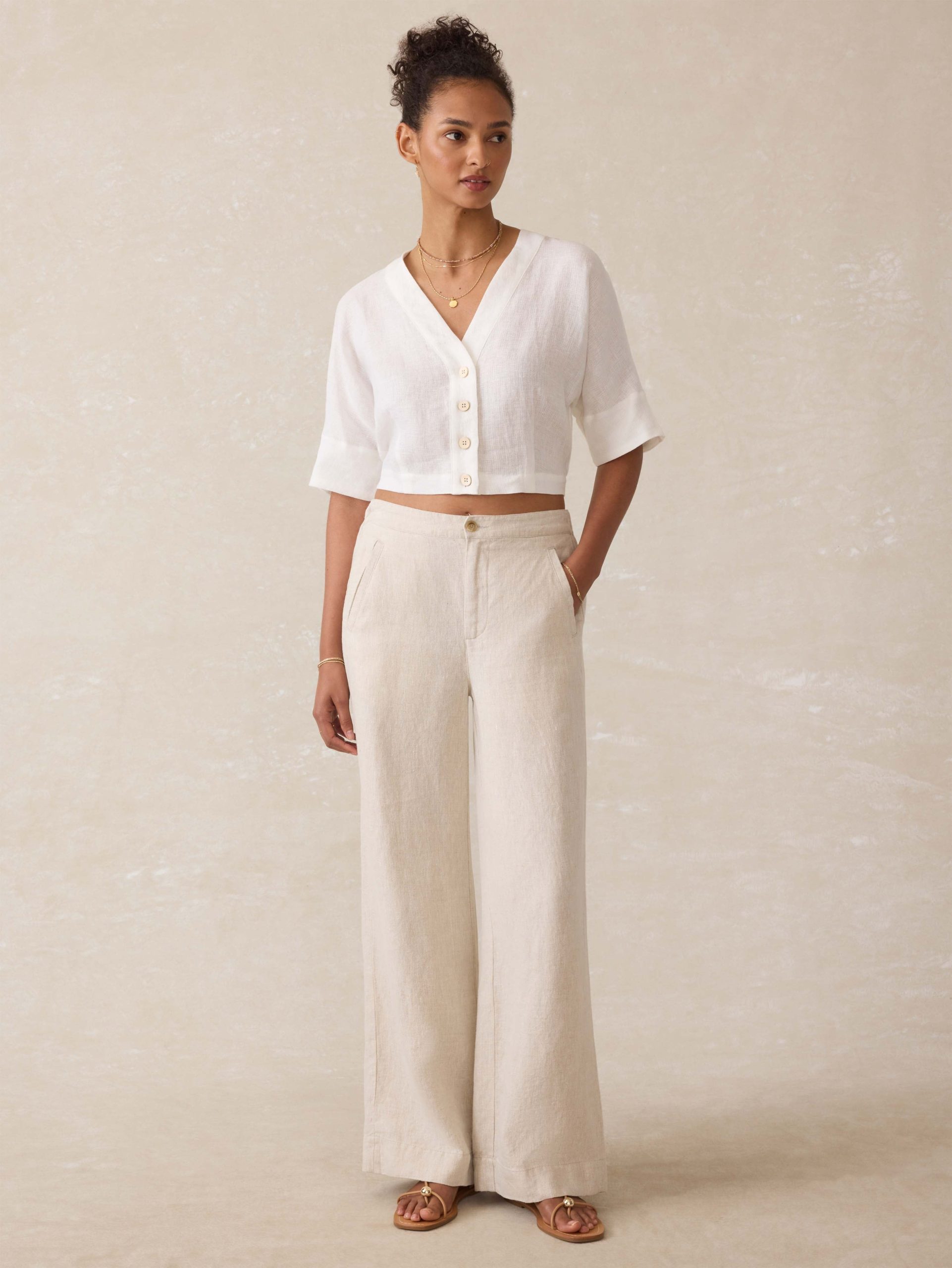 Palma Linen Avery Top - White - Image 3