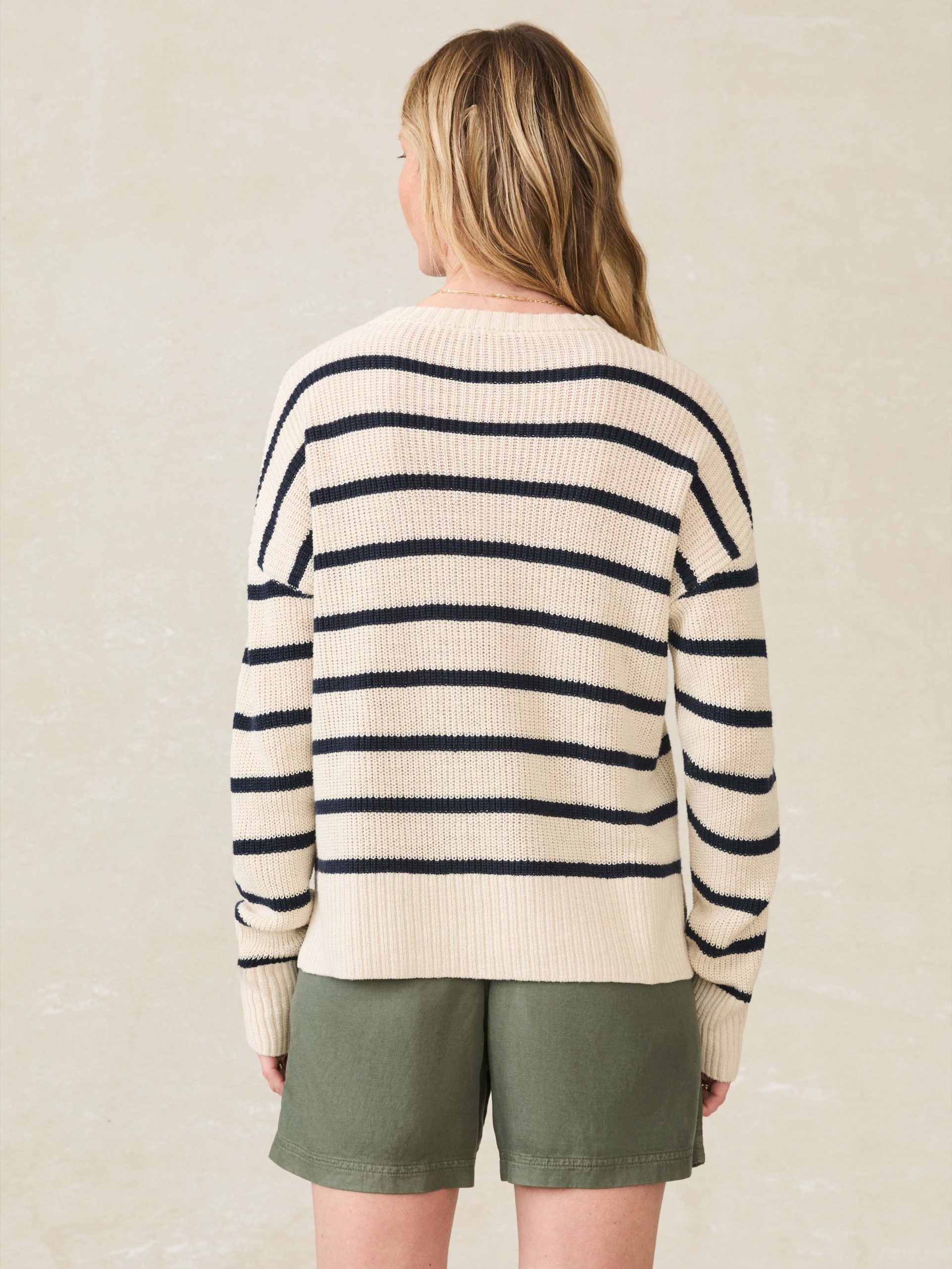 Miramar Linen Crewneck - Montauk Stripe - Image 3