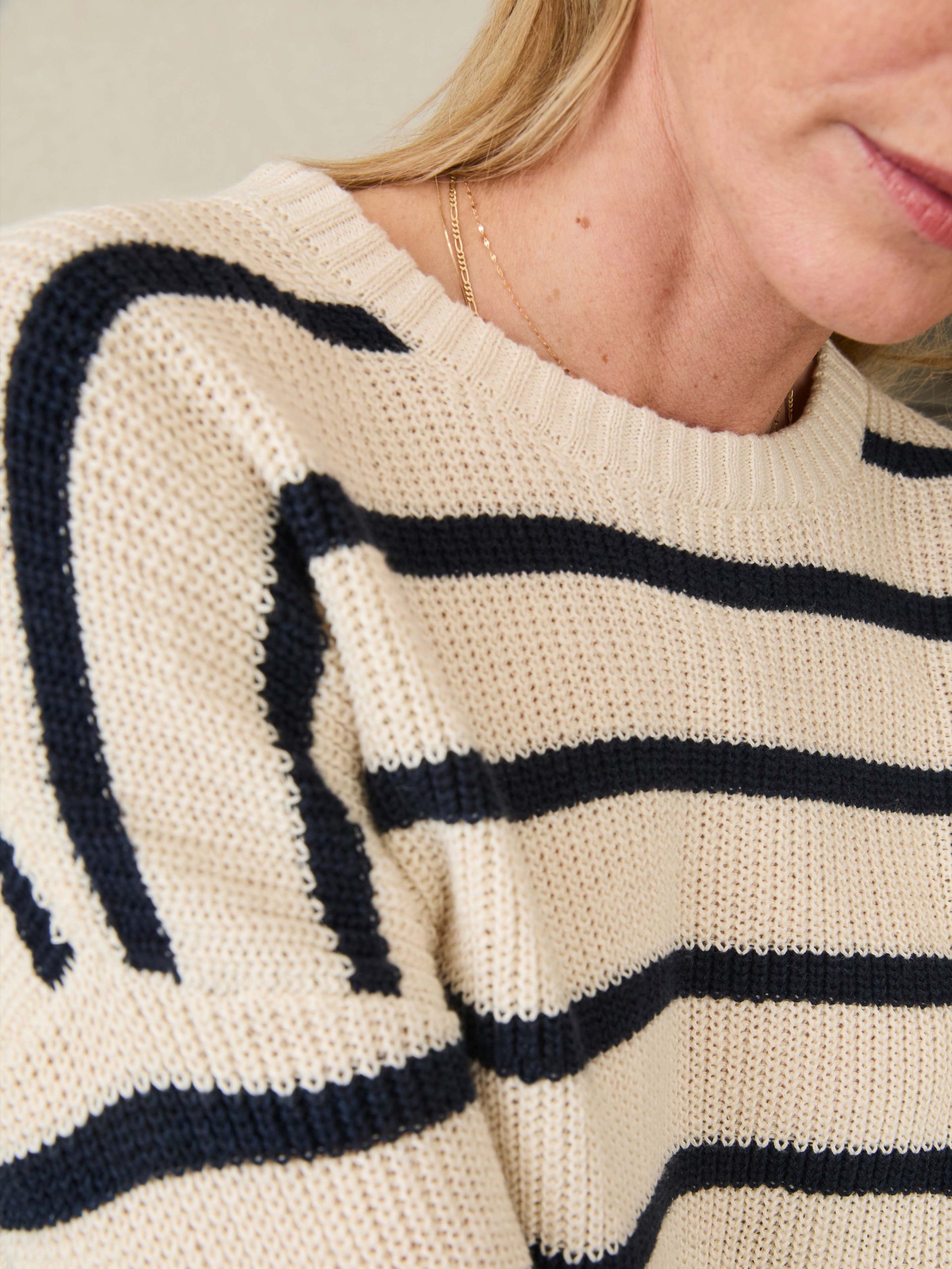 Miramar Linen Crewneck - Montauk Stripe - Image 2