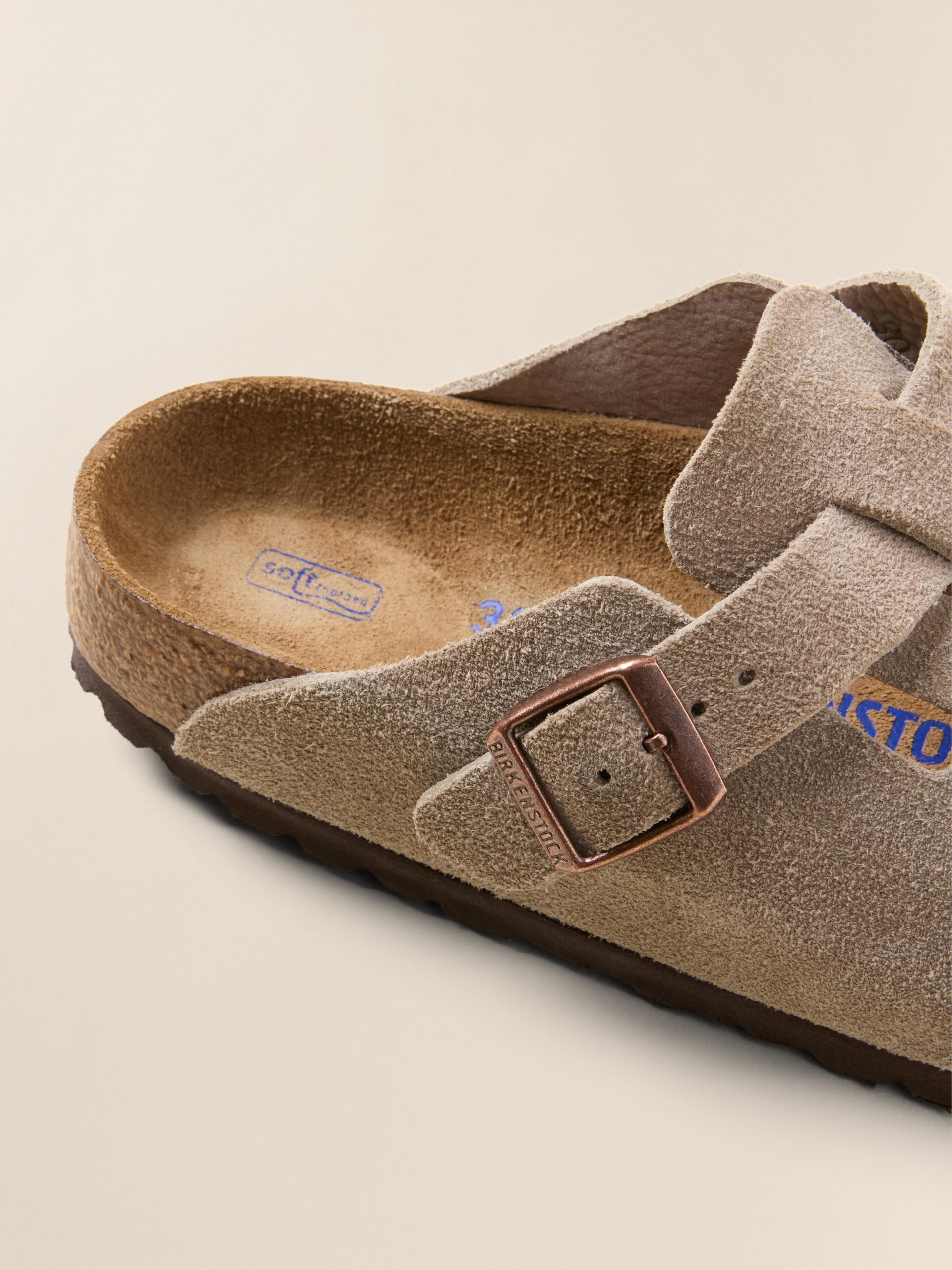 Women's Birkenstock Boston Clog Soft Footbed - Taupe - Image 2