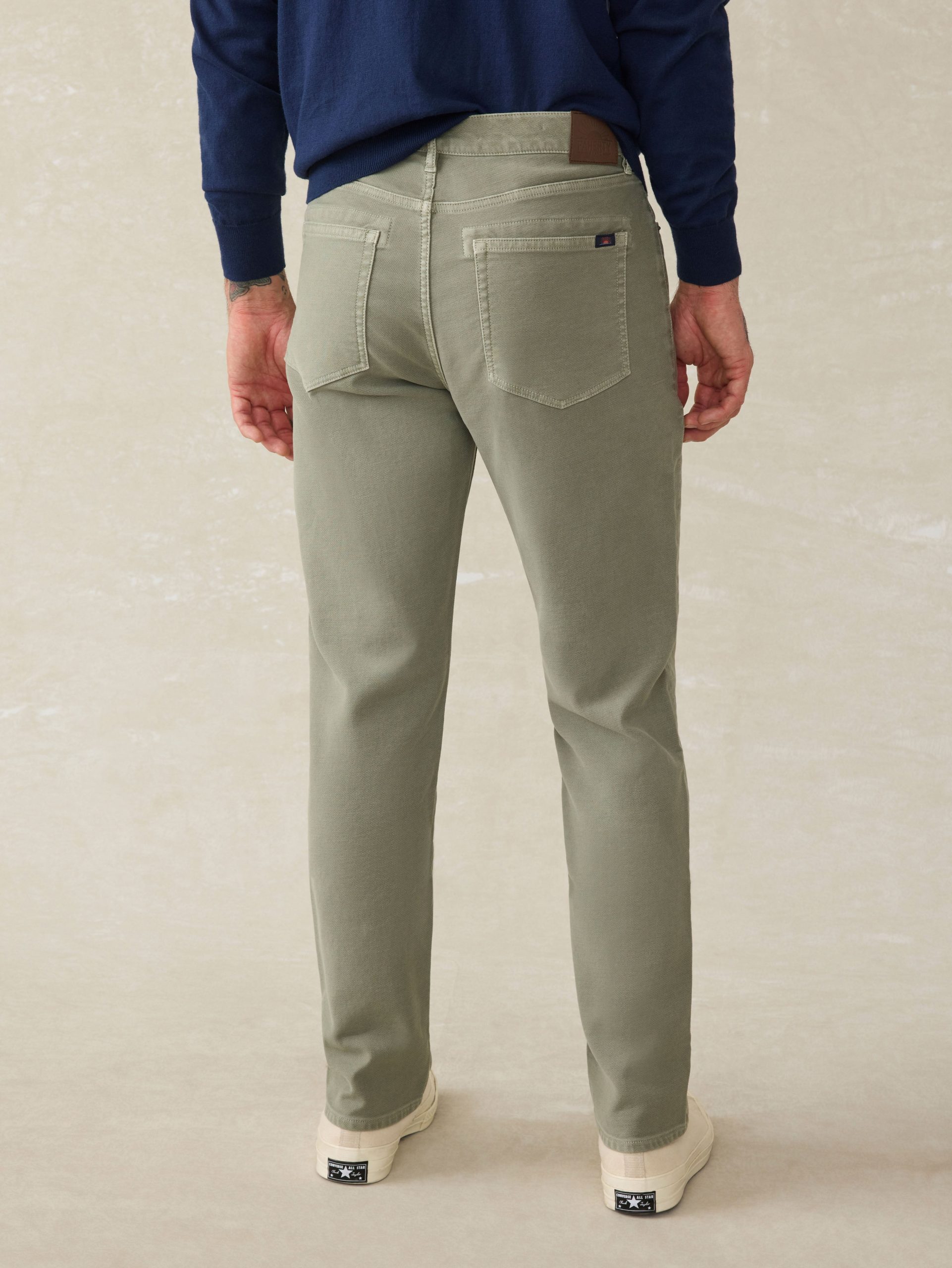 Stretch Terry 5-Pocket Pant - Faded Olive - Image 4