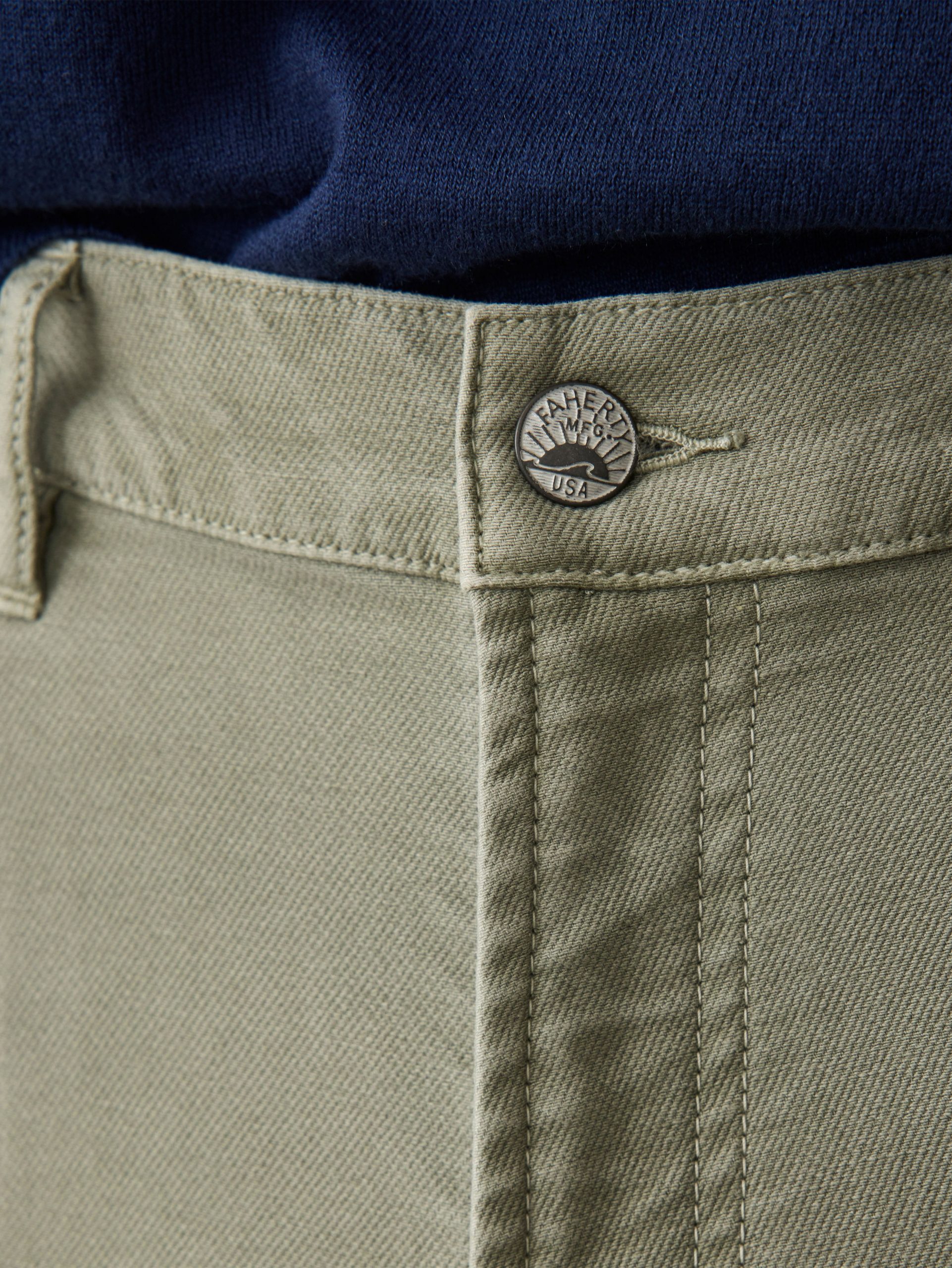 Stretch Terry 5-Pocket Pant - Faded Olive - Image 3