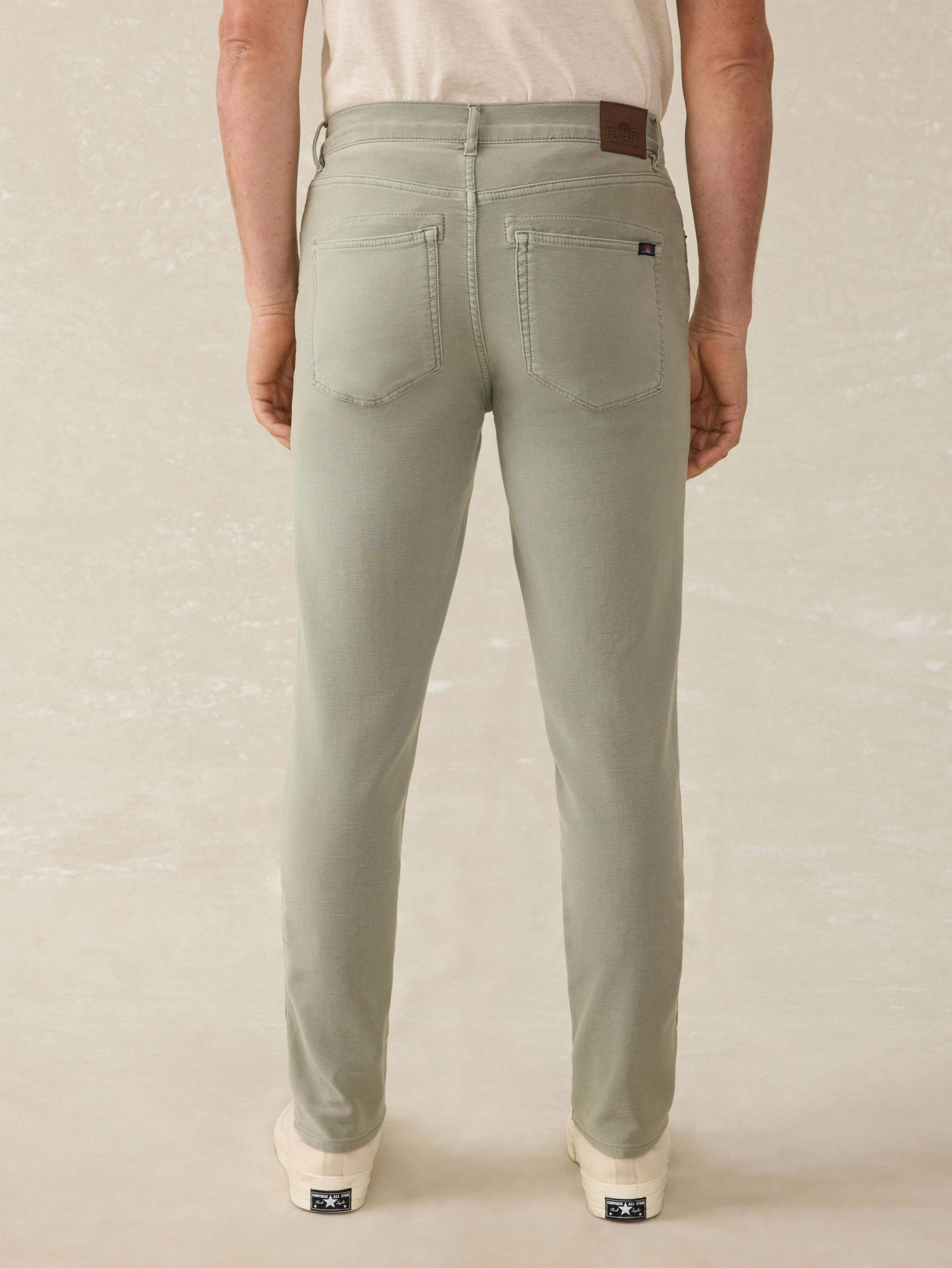 Stretch Terry 5-Pocket Athletic Fit Pant - Faded Olive - Image 5