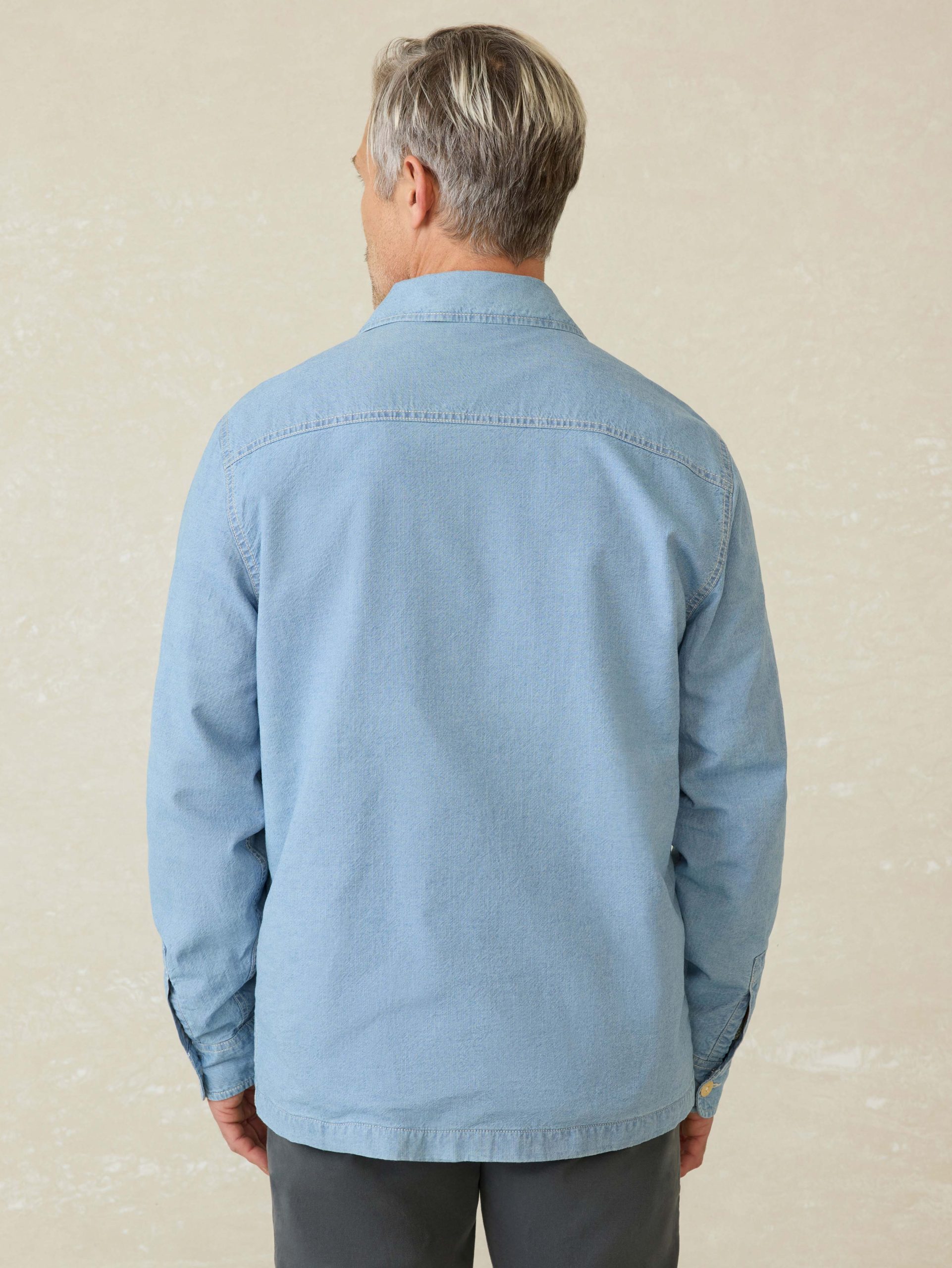 Doug Good Feather Indigo Herringbone Shirt Jacket - Blue Haven Wash - Image 5