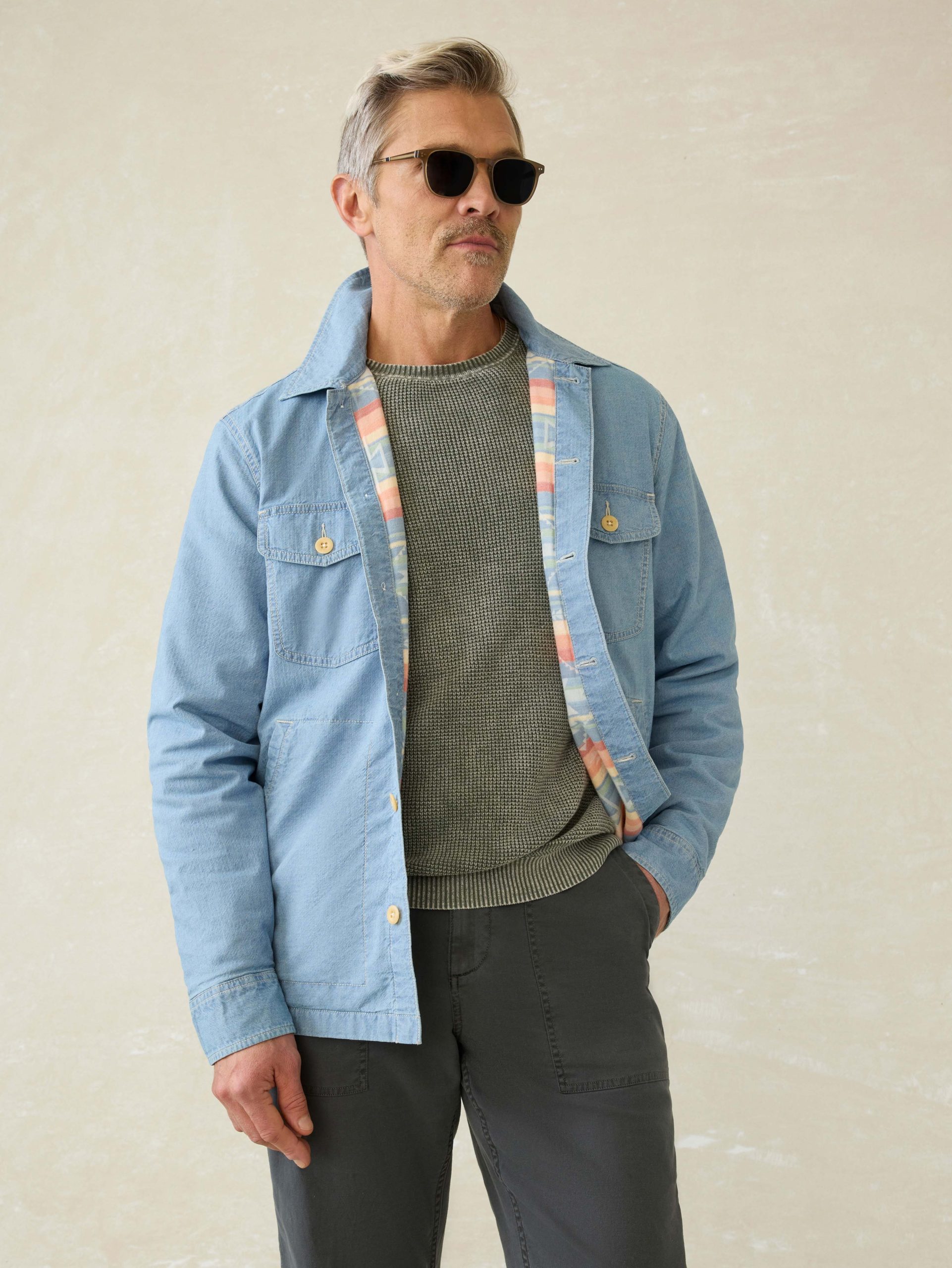 Doug Good Feather Indigo Herringbone Shirt Jacket - Blue Haven Wash - Image 4