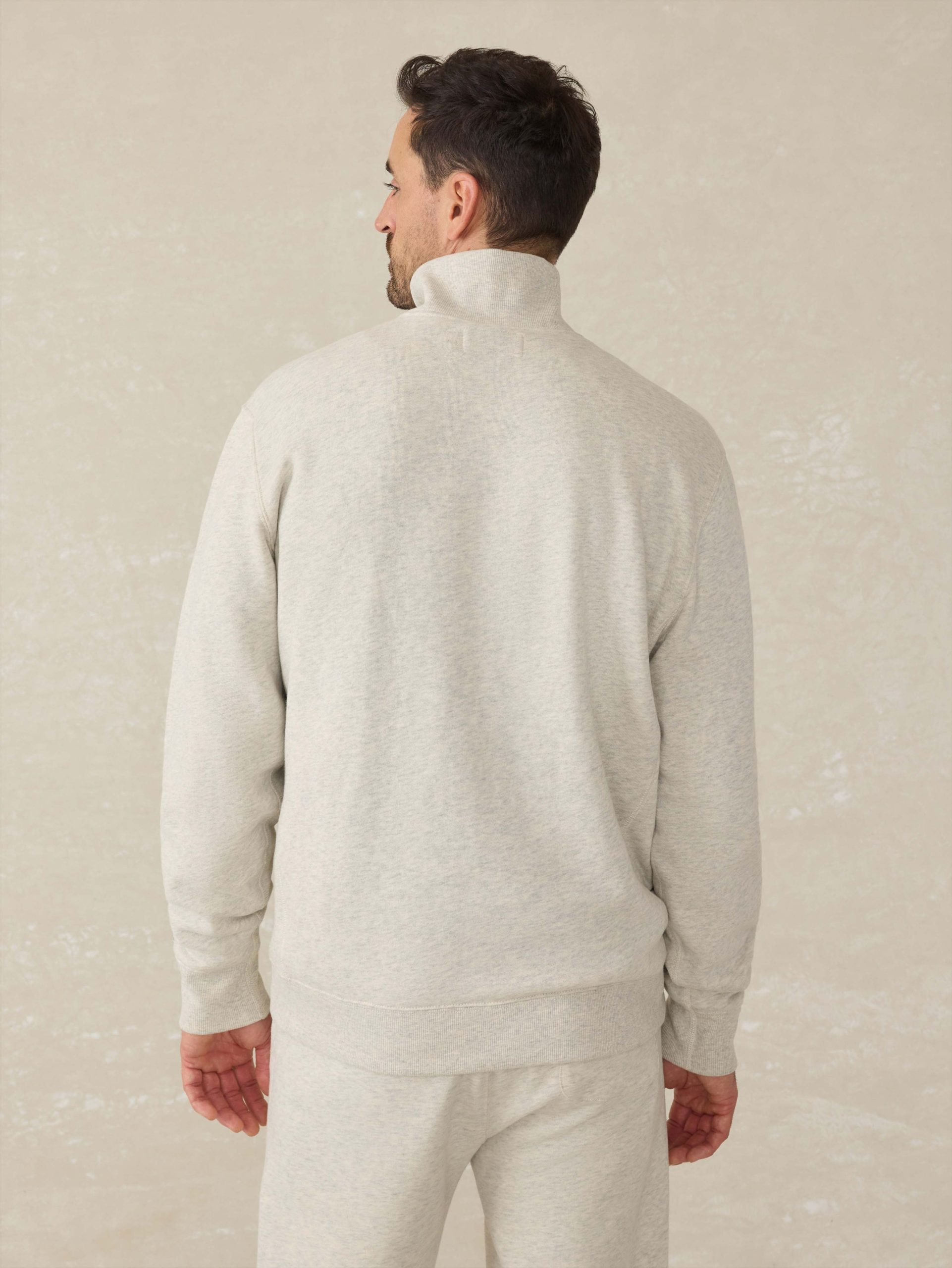 High Standard Fleece Quarter Zip - Antique Ivory Heather - Image 3