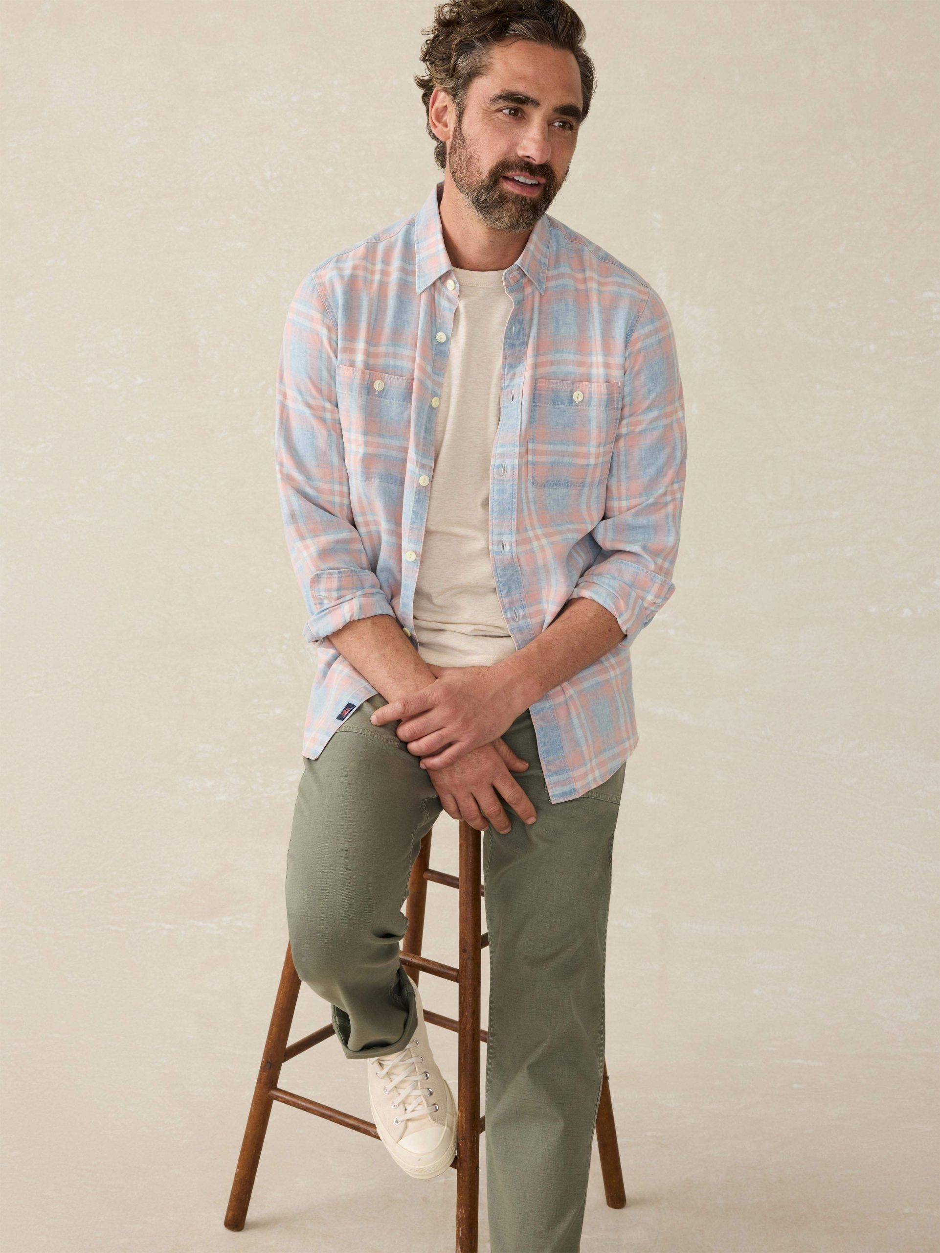 Tried & True Chambray Workshirt - Coral Bay Plaid - Image 3