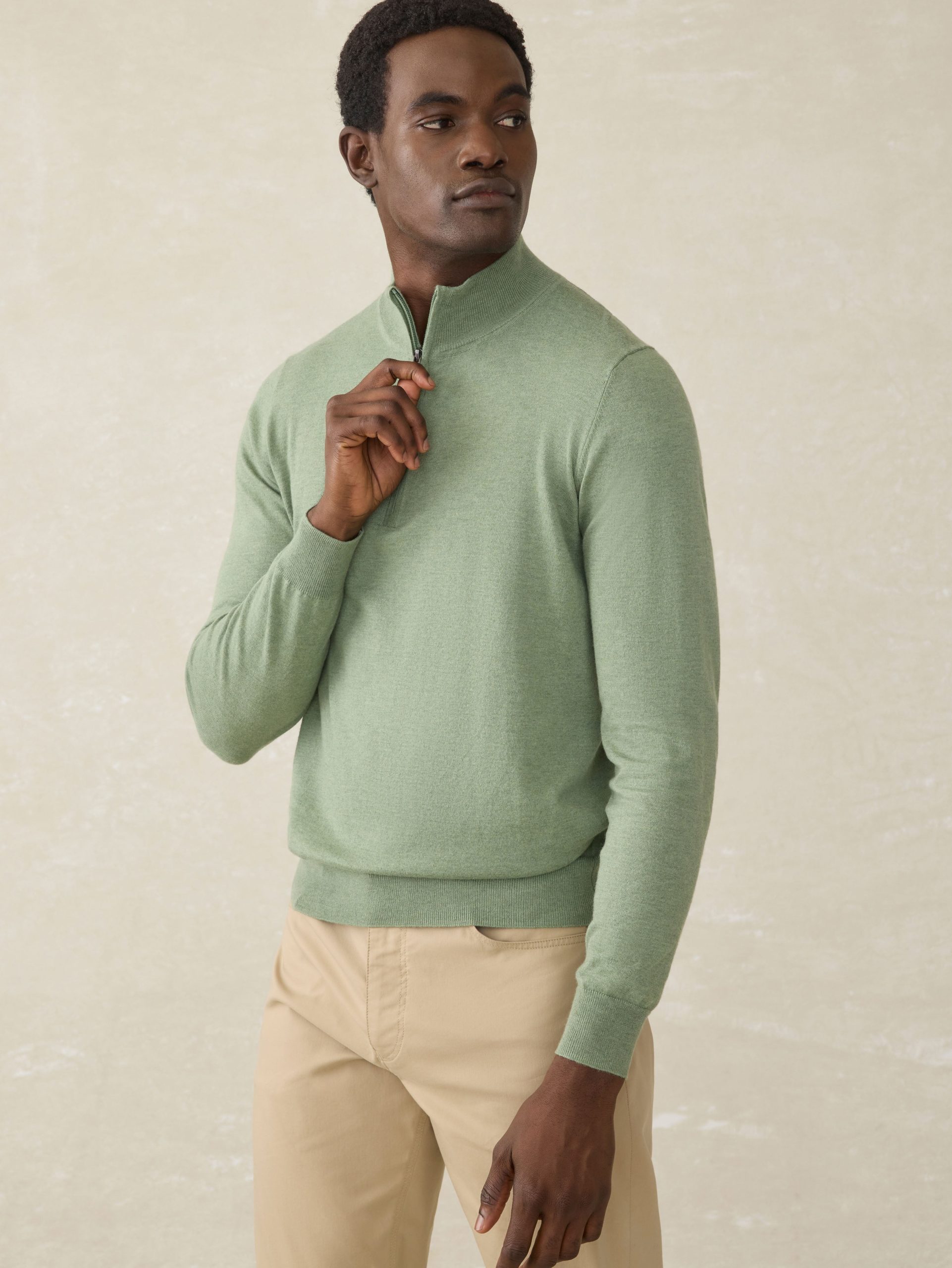 Movement? Quarter Zip Sweater - Faded Leaf Melange - Image 4