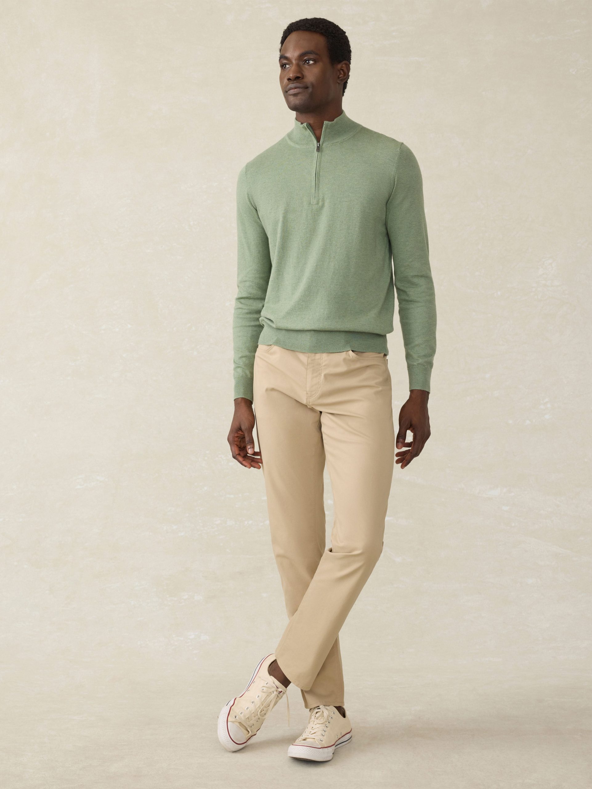 Movement? Quarter Zip Sweater - Faded Leaf Melange - Image 3