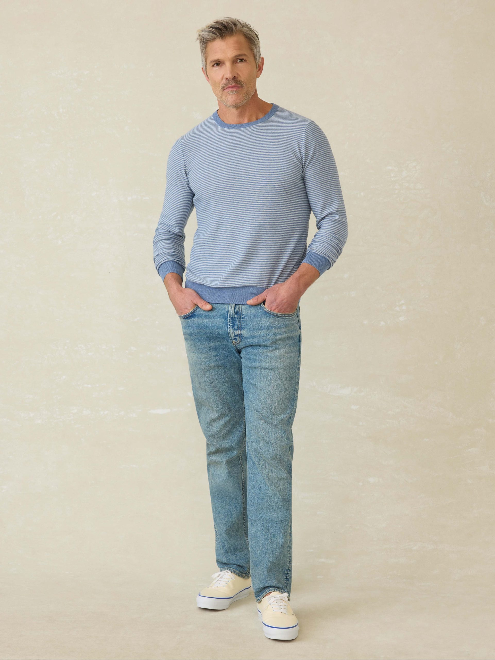 Movement? Crewneck Sweater - Coastal Shore Stripe