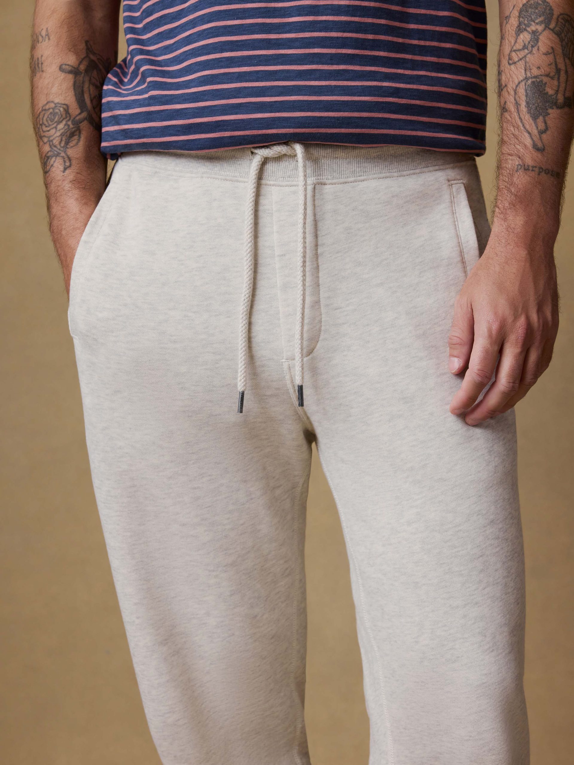 High Standard Fleece Sweatpant - Antique Ivory Heather - Image 5