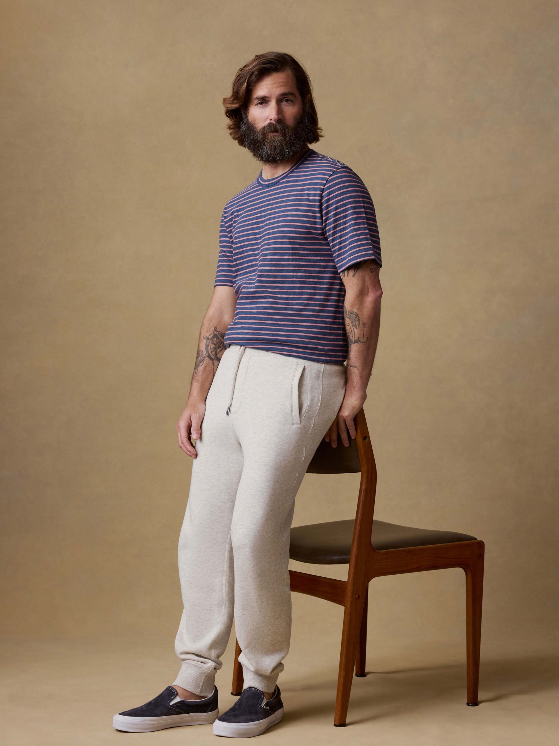 High Standard Fleece Sweatpant - Antique Ivory Heather - Image 2