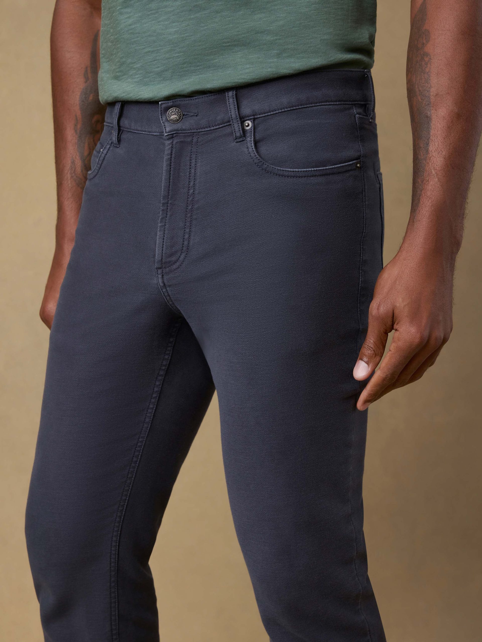 Stretch Terry 5-Pocket Pant - Navy - Image 5