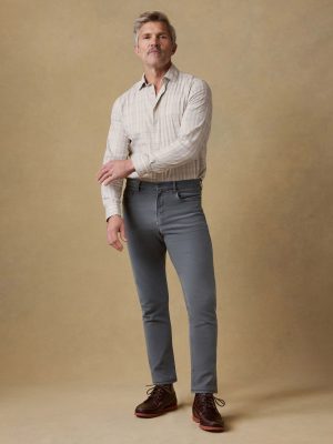 Stretch Terry 5-Pocket Athletic Fit Pant - Slate