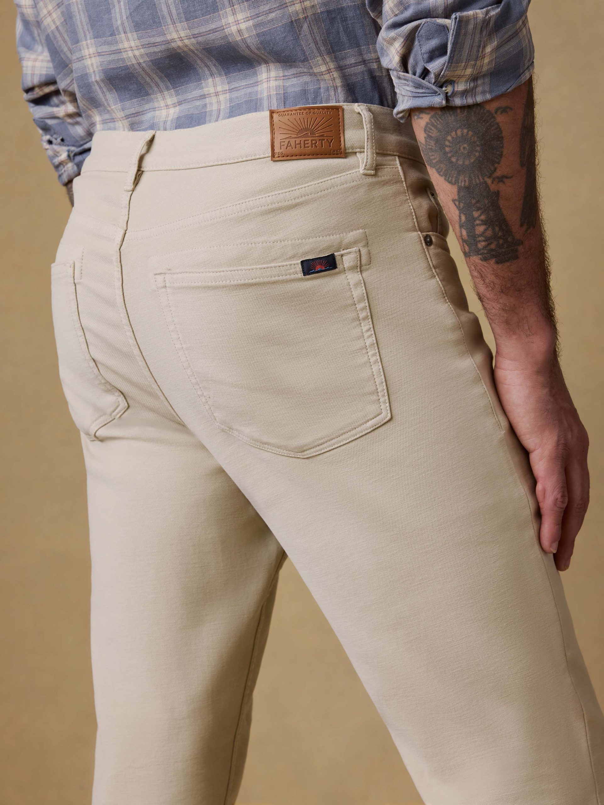 Stretch Terry 5-Pocket Pant - Stone - Image 3