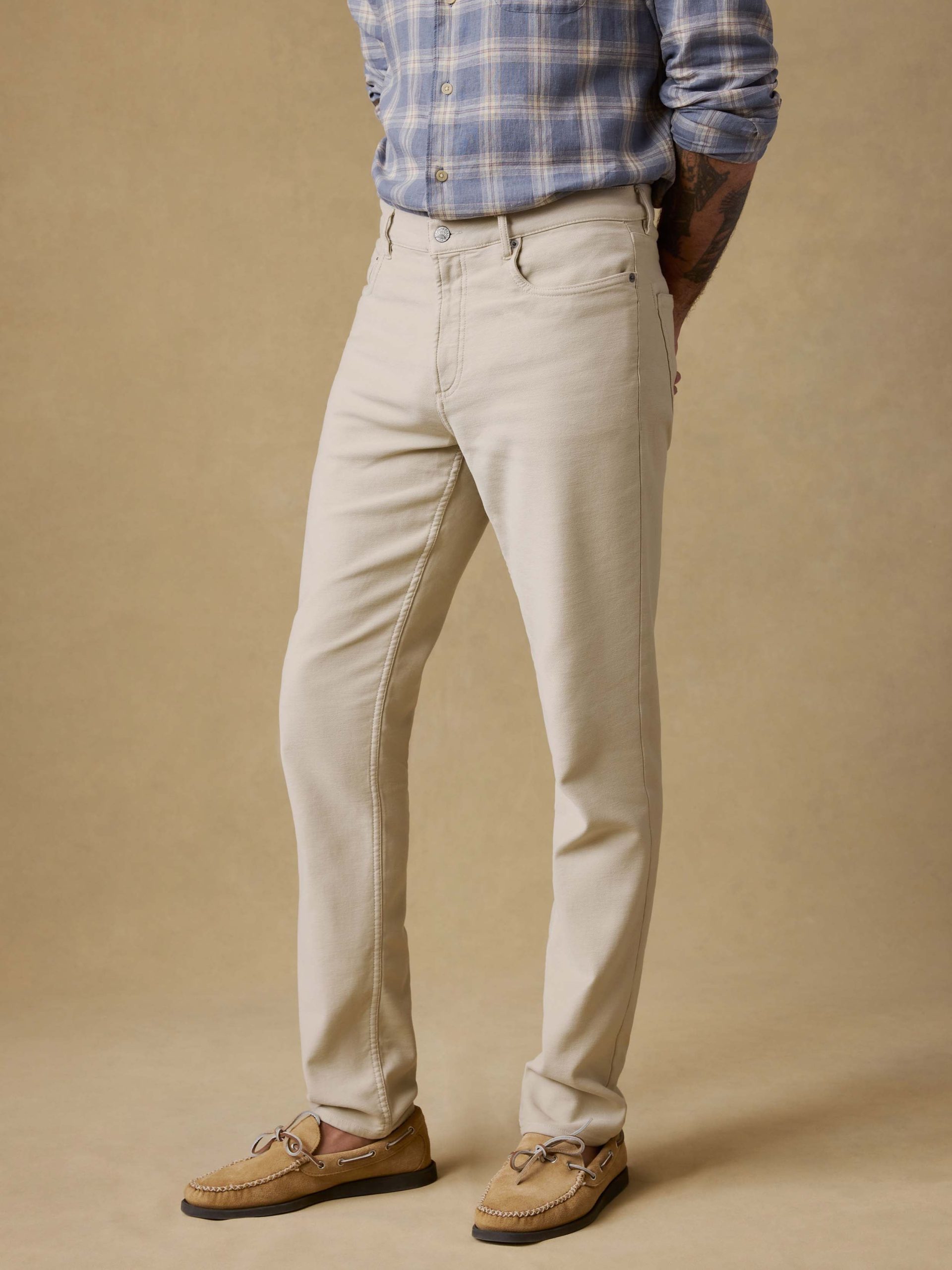 Stretch Terry 5-Pocket Pant - Stone - Image 2
