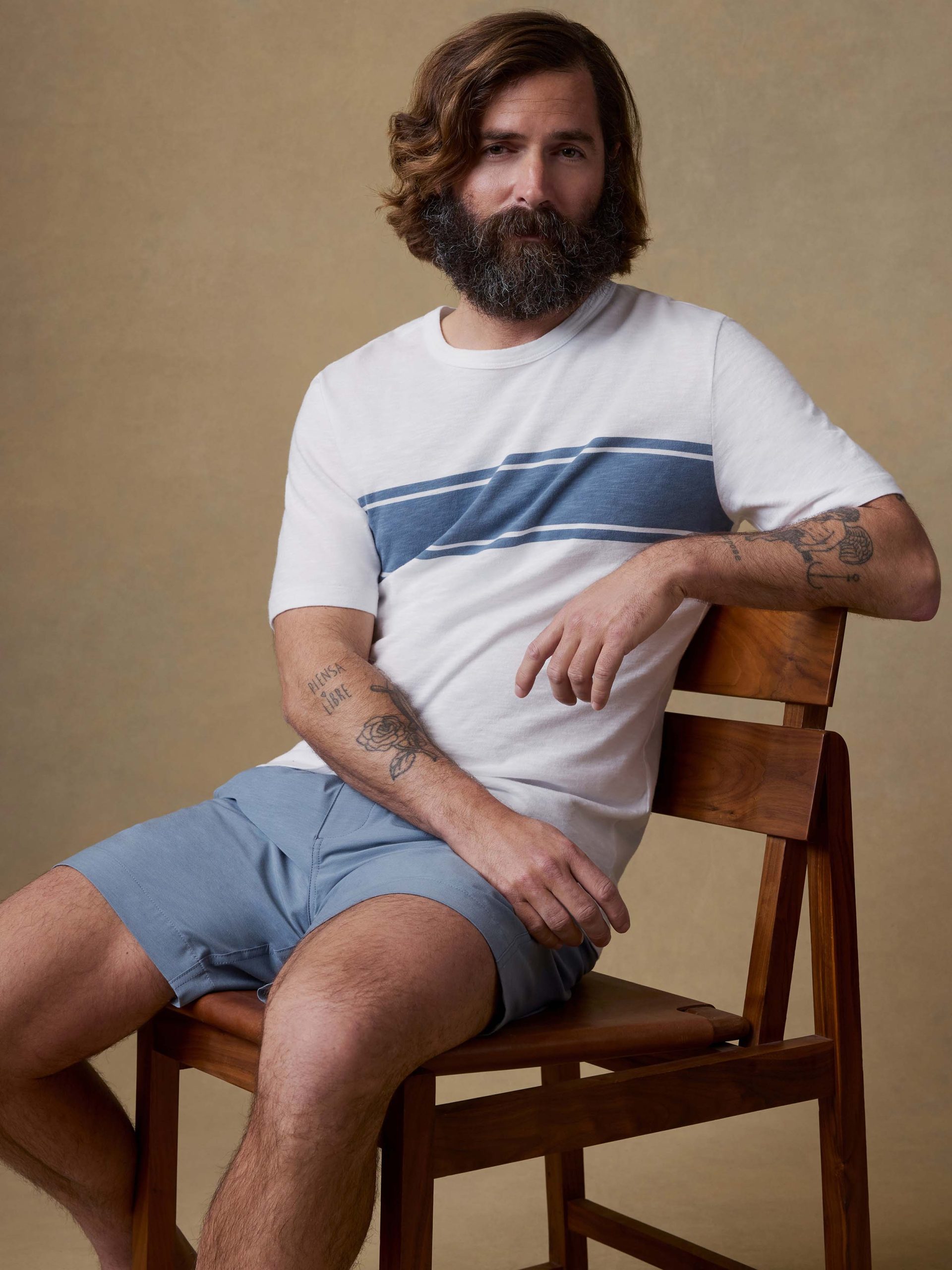 Sunwashed Regenerative Tee - White Surf Stripe - Image 4