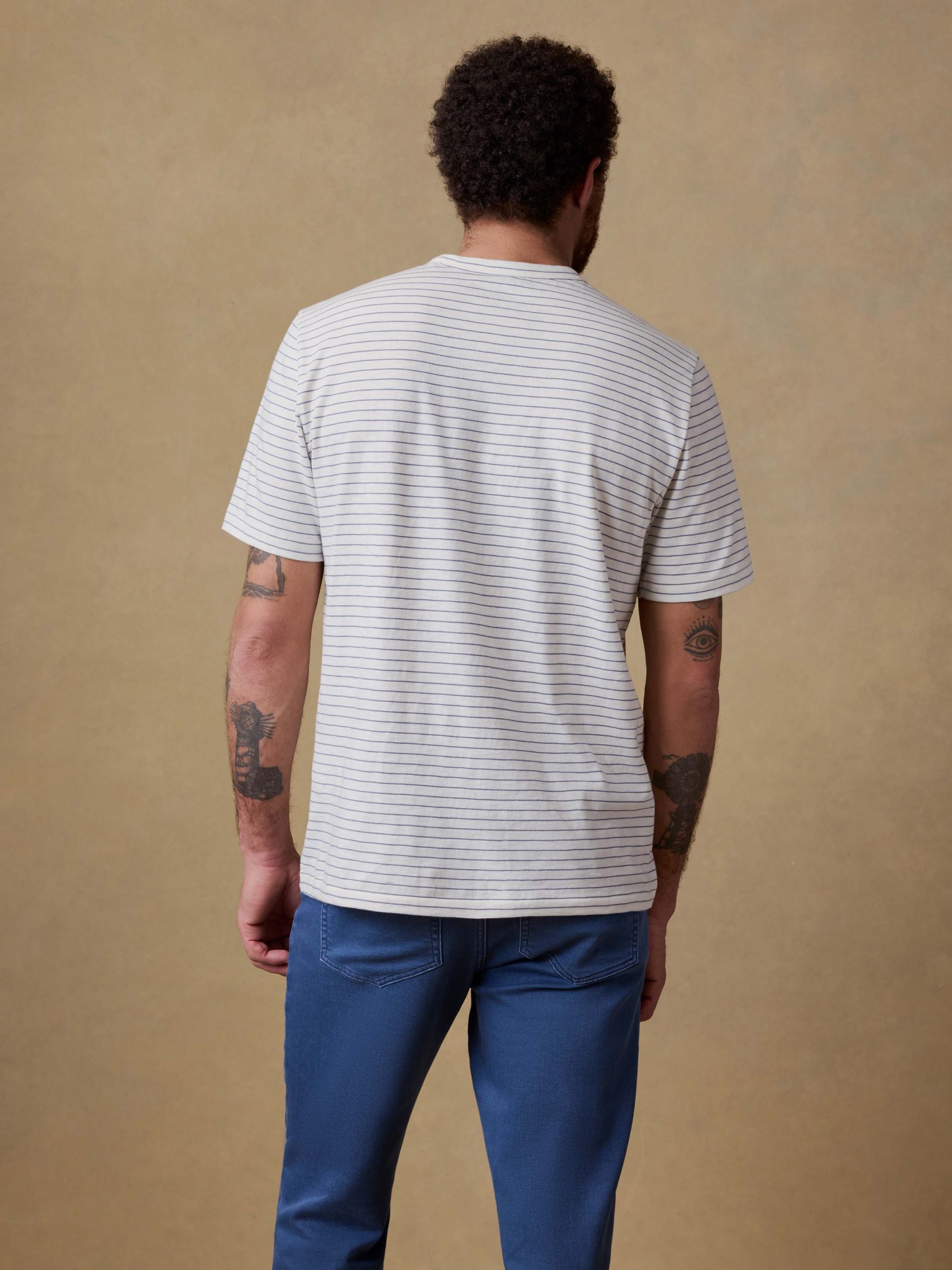 Sunwashed Regenerative Tee - Cream Flint Stripe - Image 3