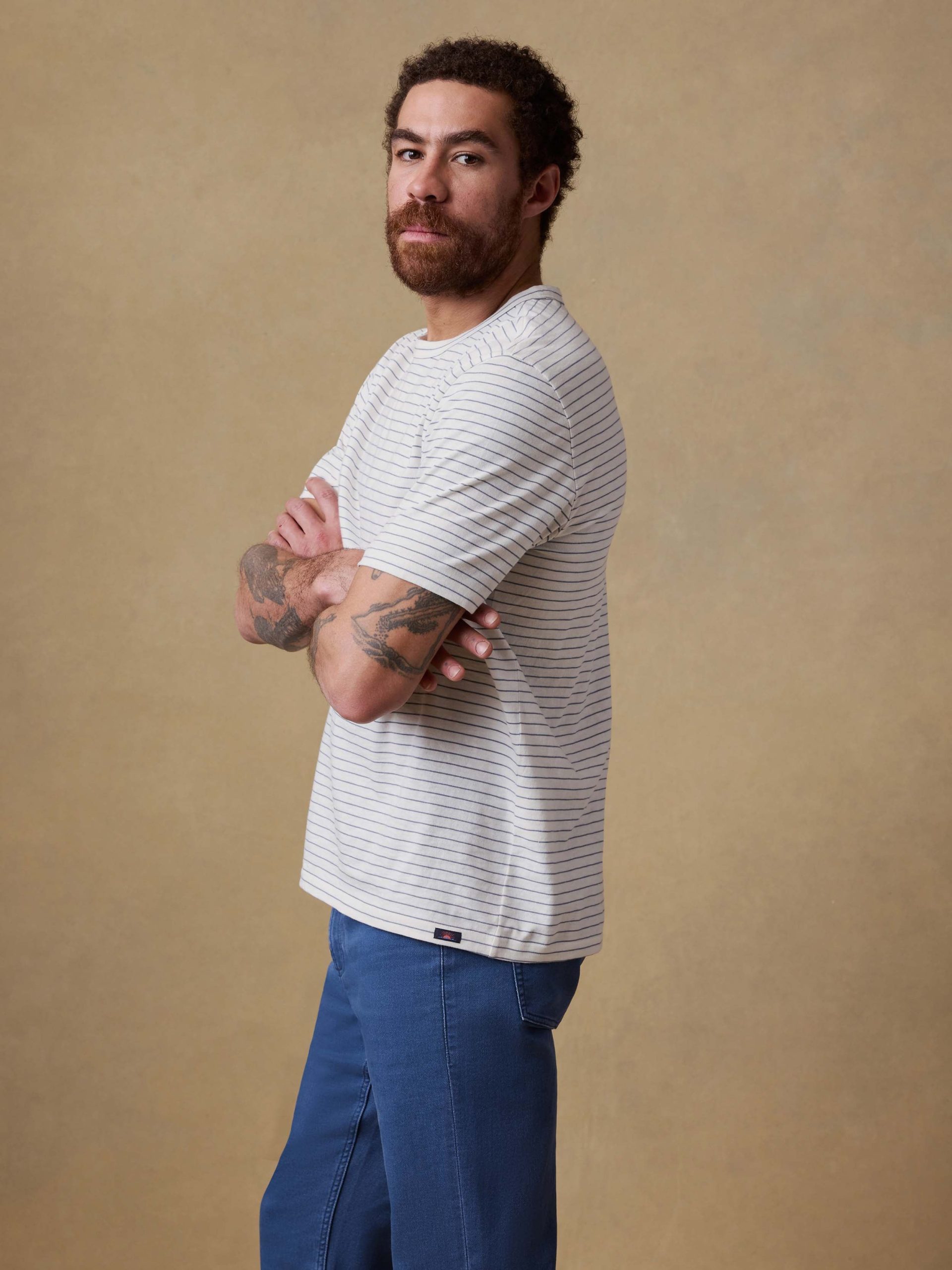 Sunwashed Regenerative Tee - Cream Flint Stripe - Image 4