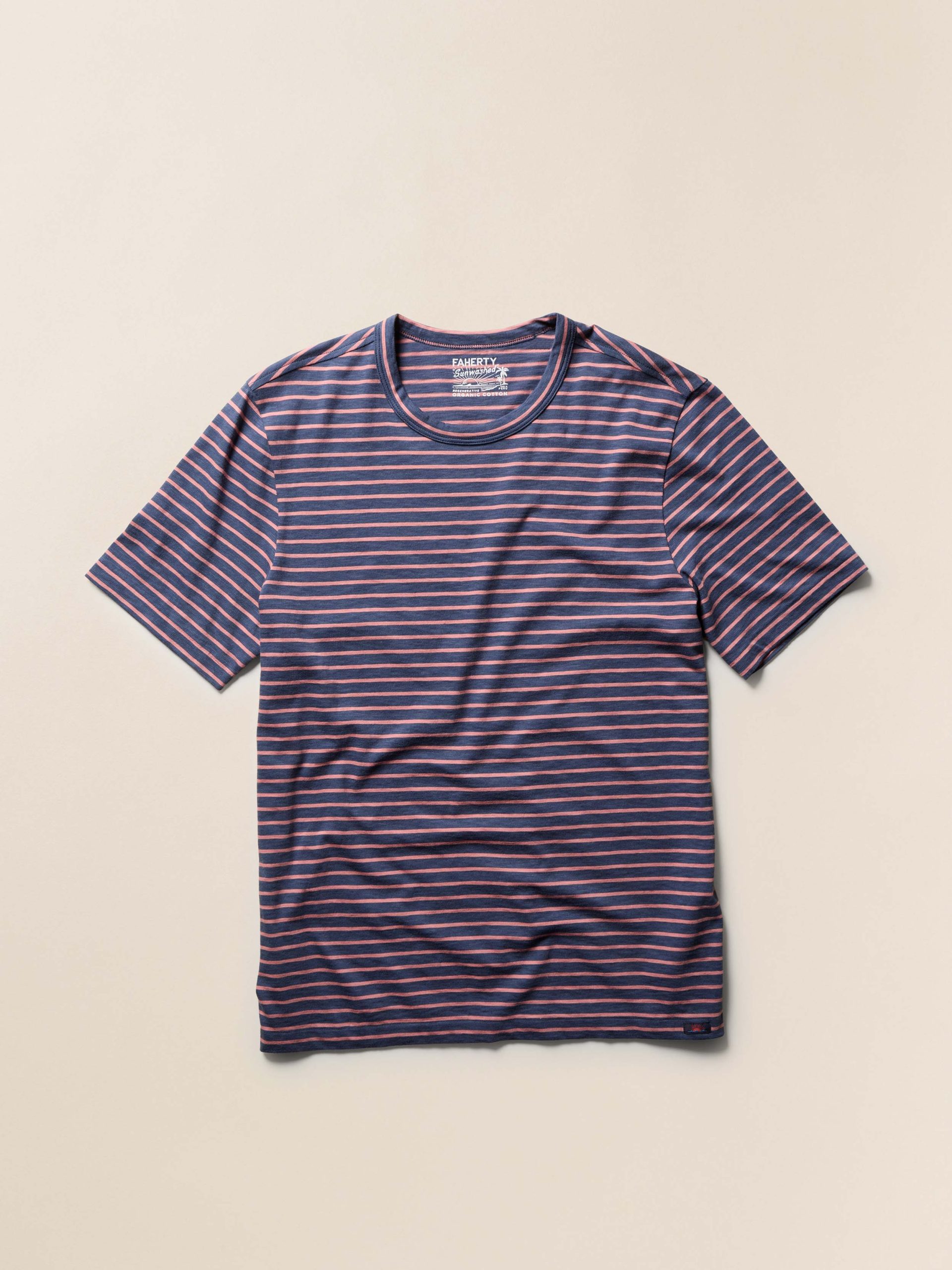 Sunwashed Regenerative Tee - Navy Rose Stripe - Image 6
