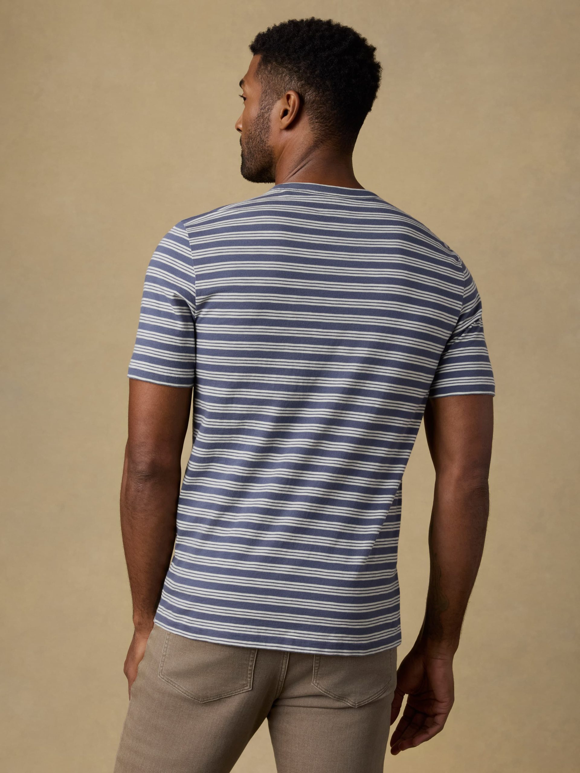 Sunwashed Regenerative Tee - Whitecap Navy Stripe - Image 3