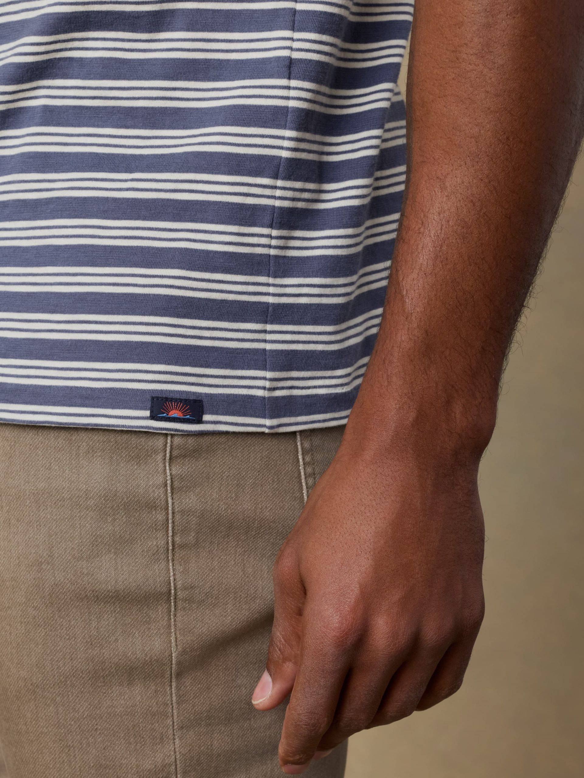 Sunwashed Regenerative Tee - Whitecap Navy Stripe - Image 5