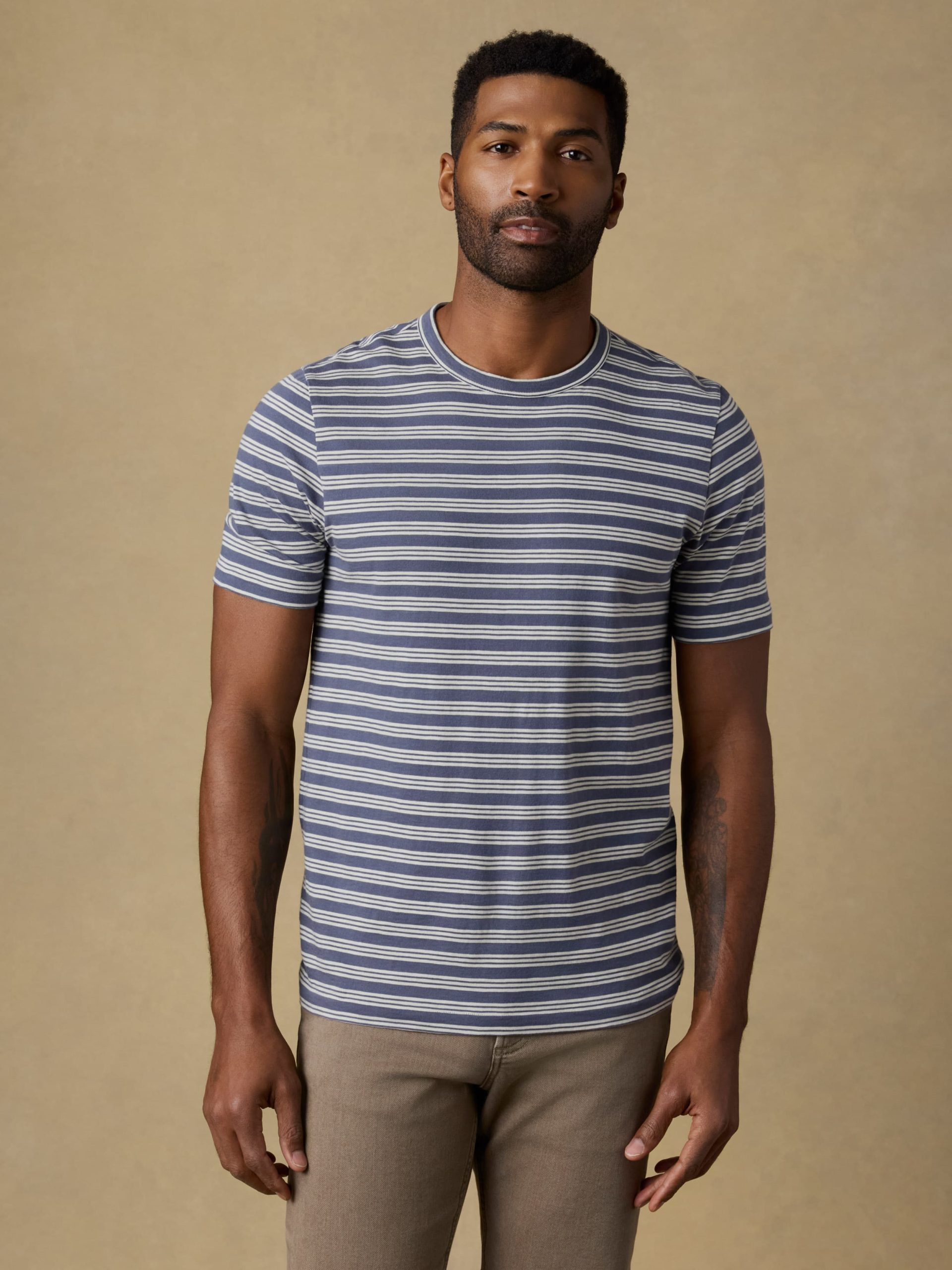 Sunwashed Regenerative Tee - Whitecap Navy Stripe - Image 4