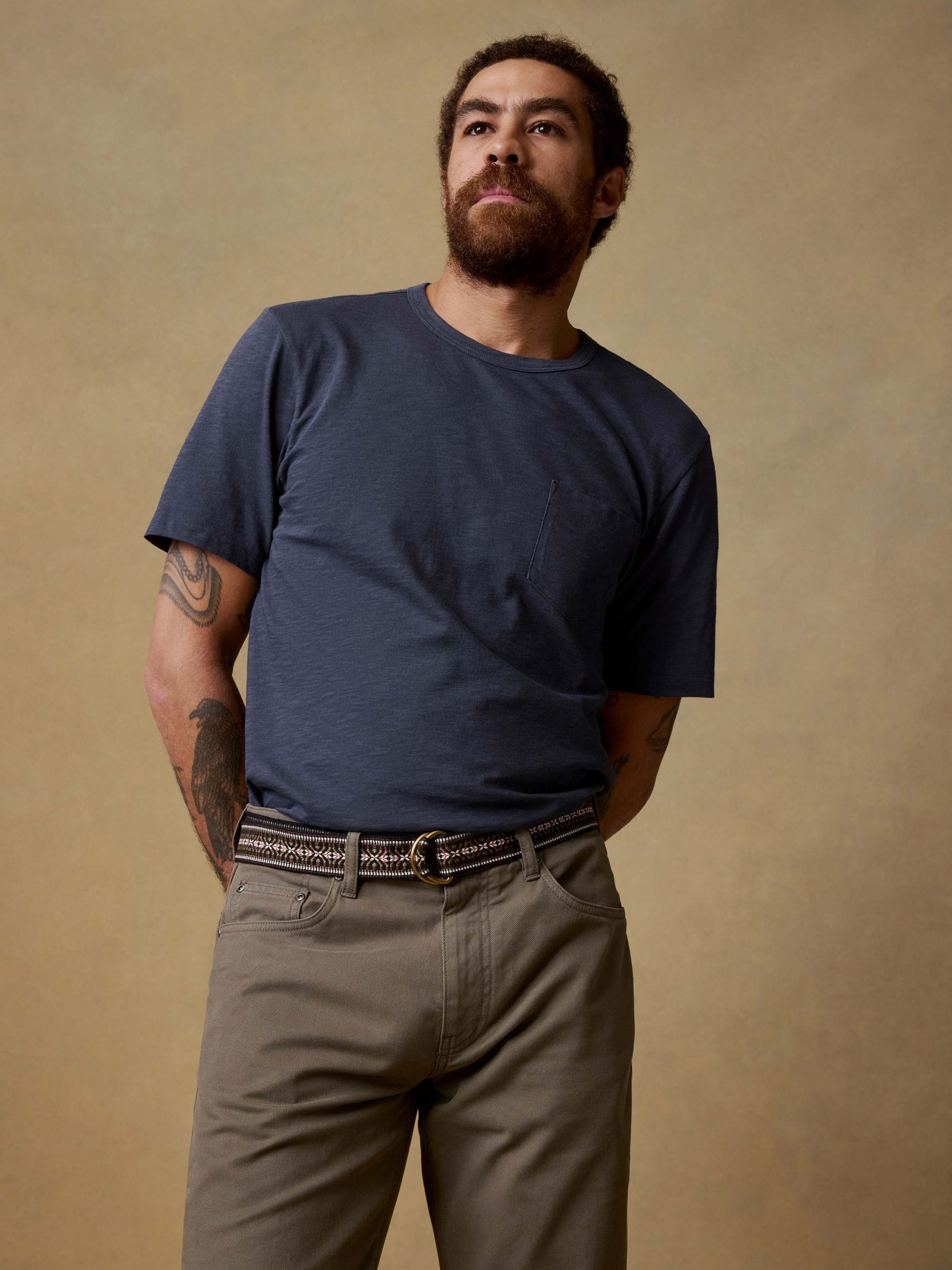 Sunwashed Regenerative Pocket Tee - Dune Navy - Image 4