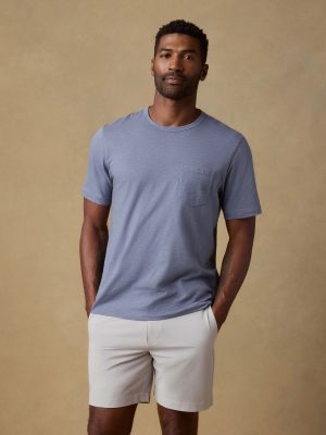 Sunwashed Regenerative Pocket Tee - Flint Sky