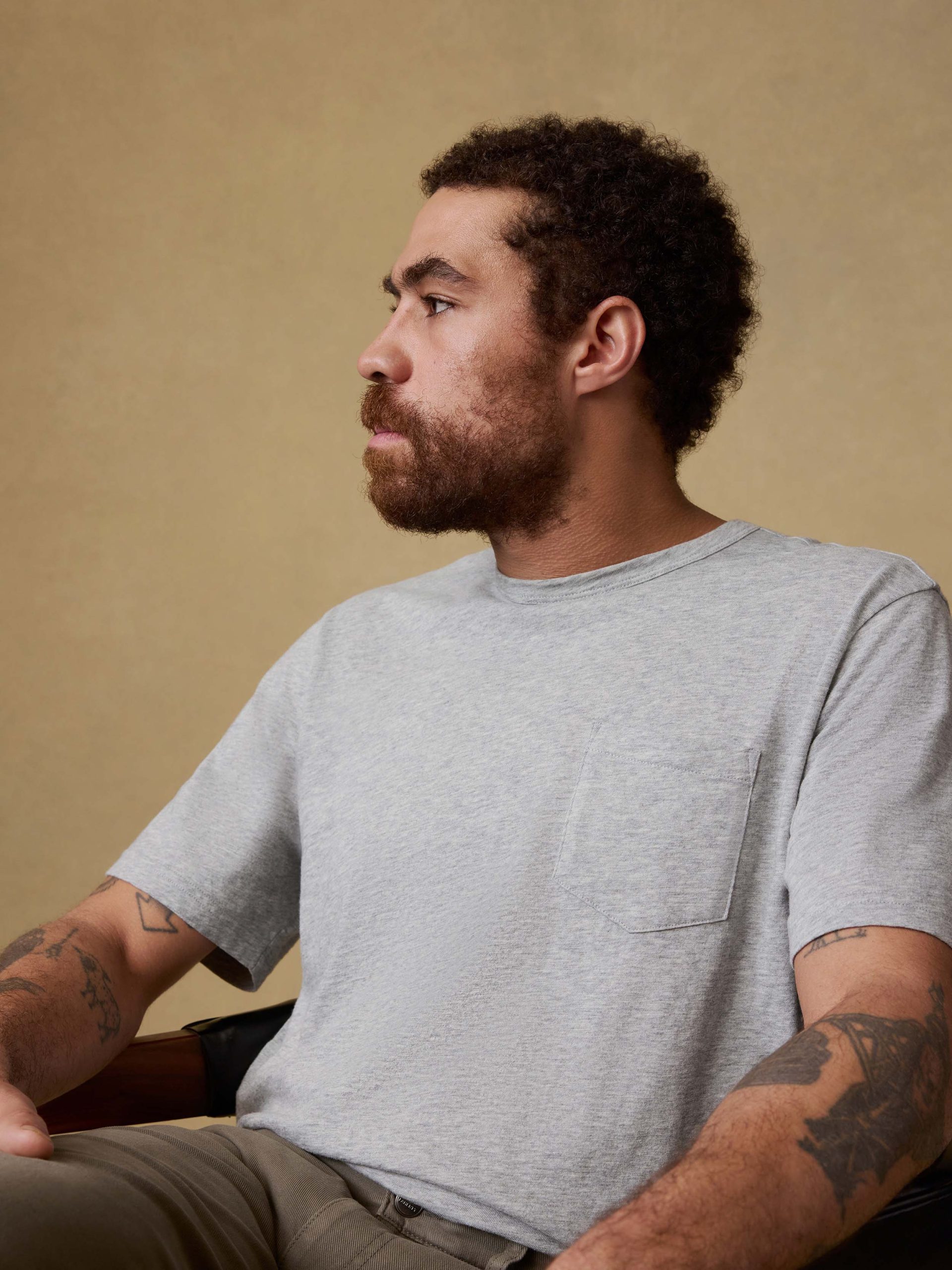 Sunwashed Regenerative Pocket Tee - Granite Heather - Image 6
