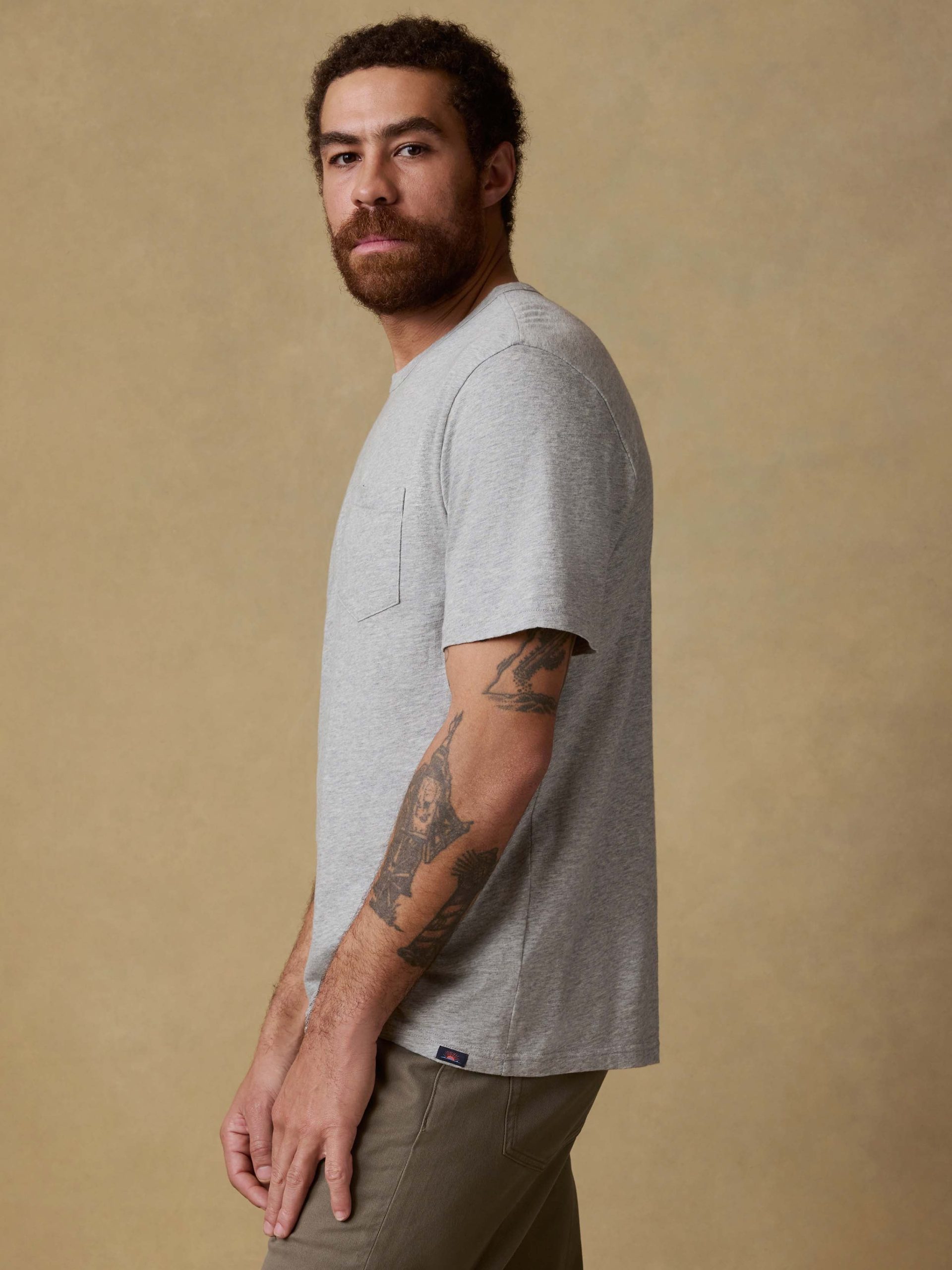 Sunwashed Regenerative Pocket Tee - Granite Heather - Image 4