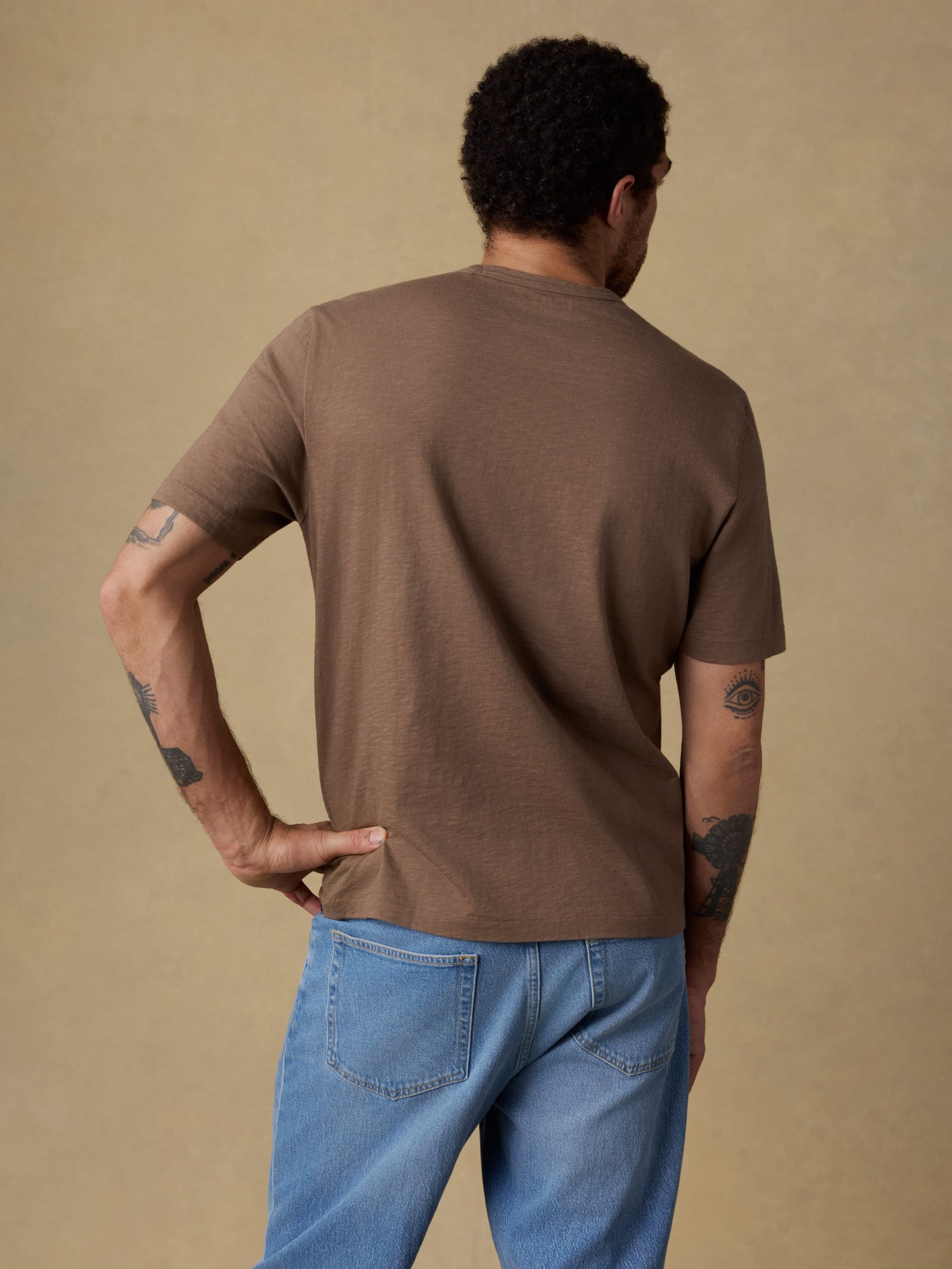 Sunwashed Regenerative Pocket Tee - Island Brown - Image 3