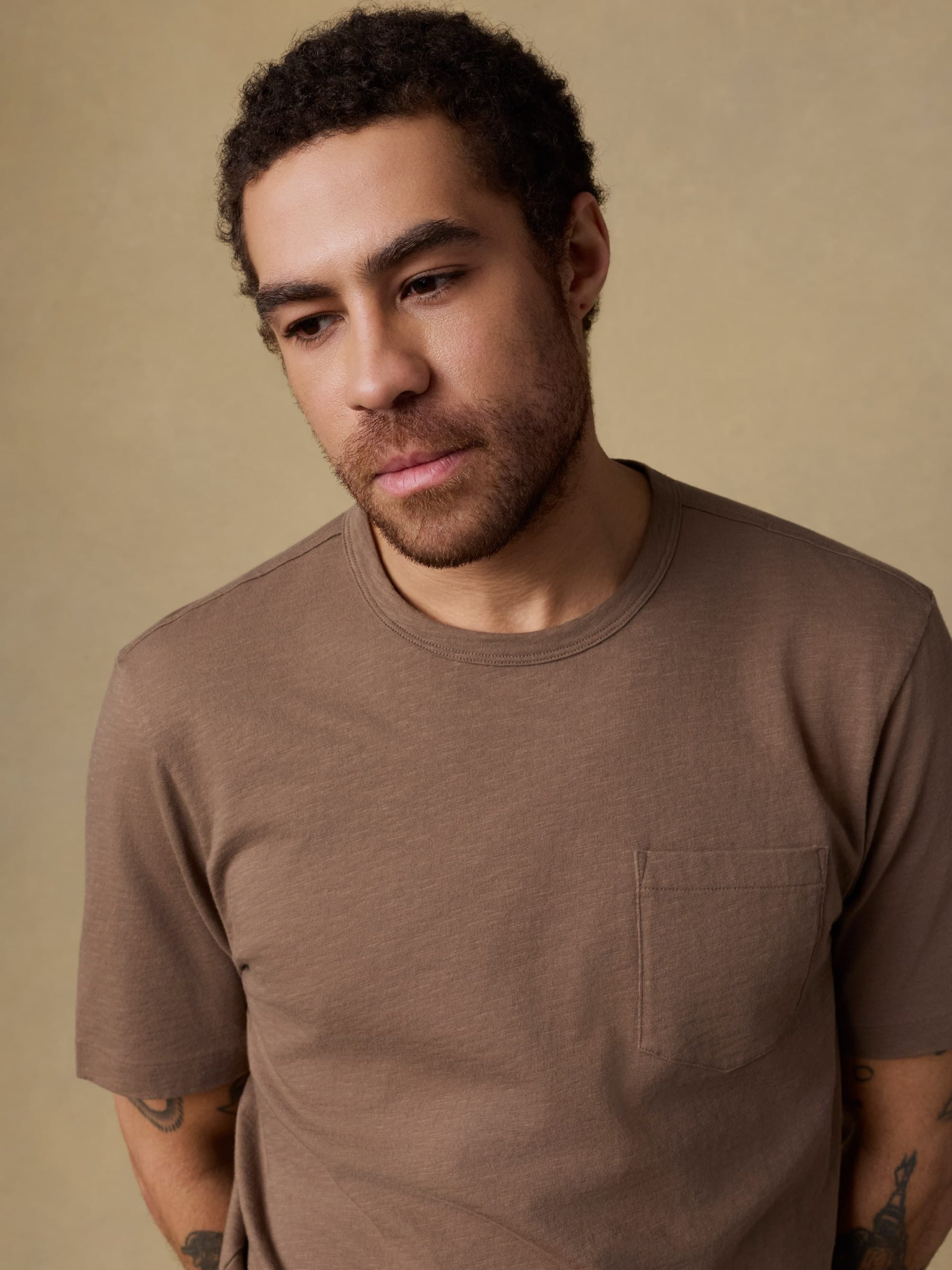 Sunwashed Regenerative Pocket Tee - Island Brown - Image 6