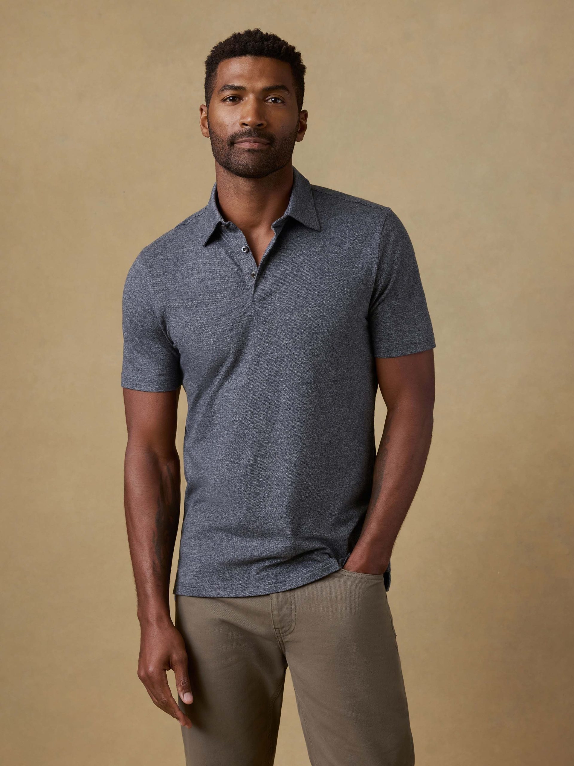 Short-Sleeve Movement? Pique Polo - Dusty Iron Heather