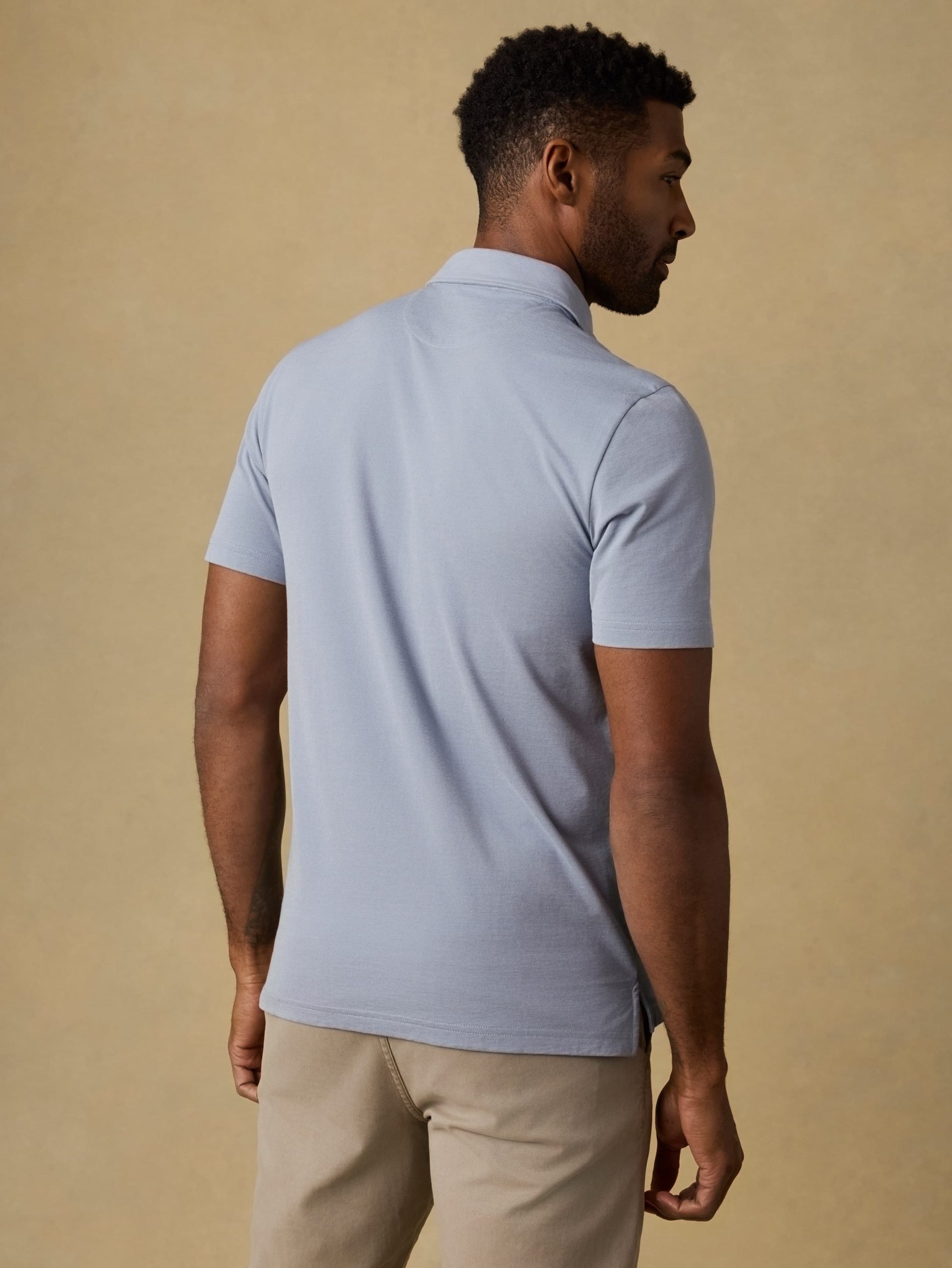 Short-Sleeve Movement? Pique Polo - Flint White Melange - Image 3