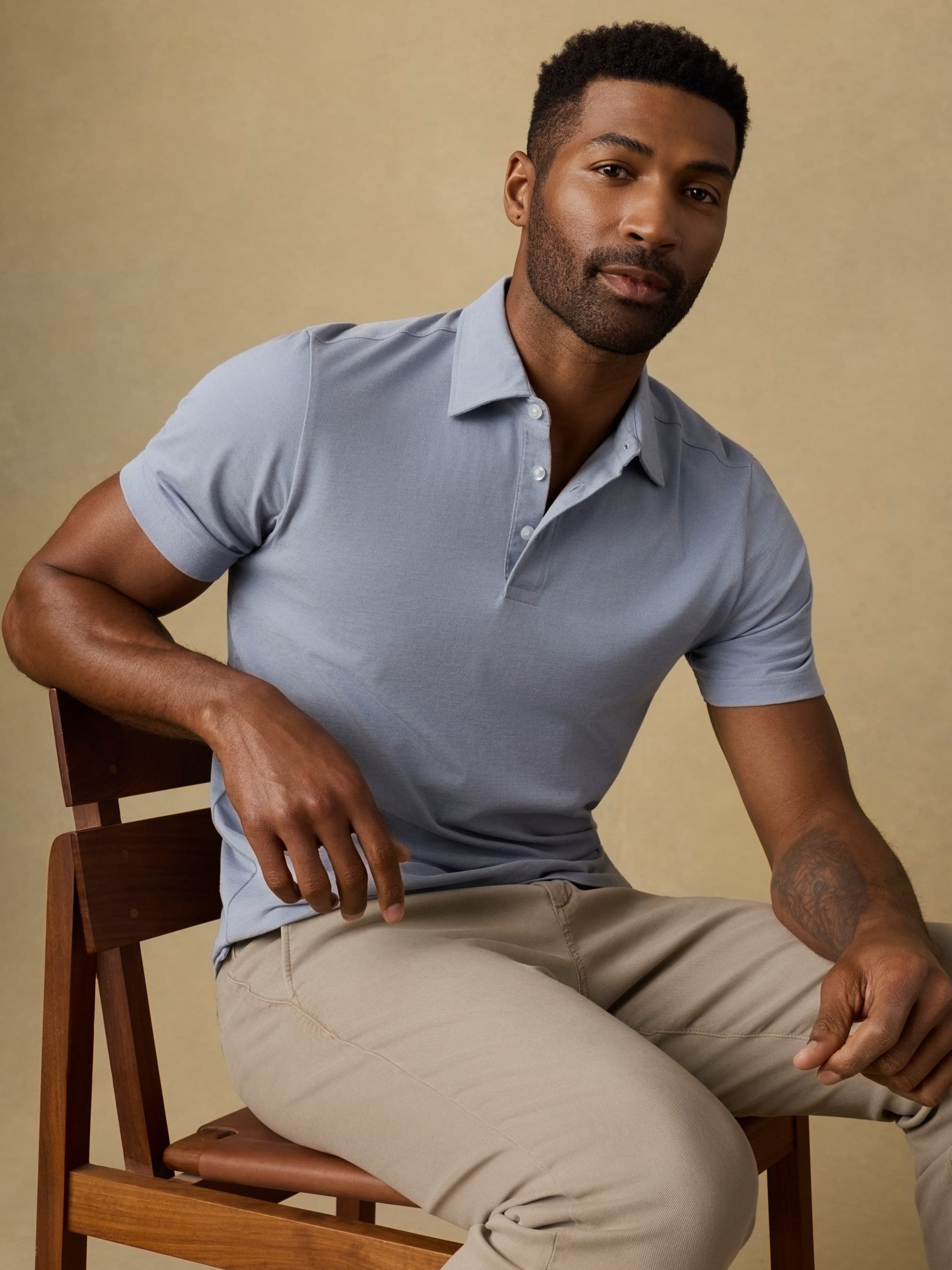Short-Sleeve Movement? Pique Polo - Flint White Melange - Image 2