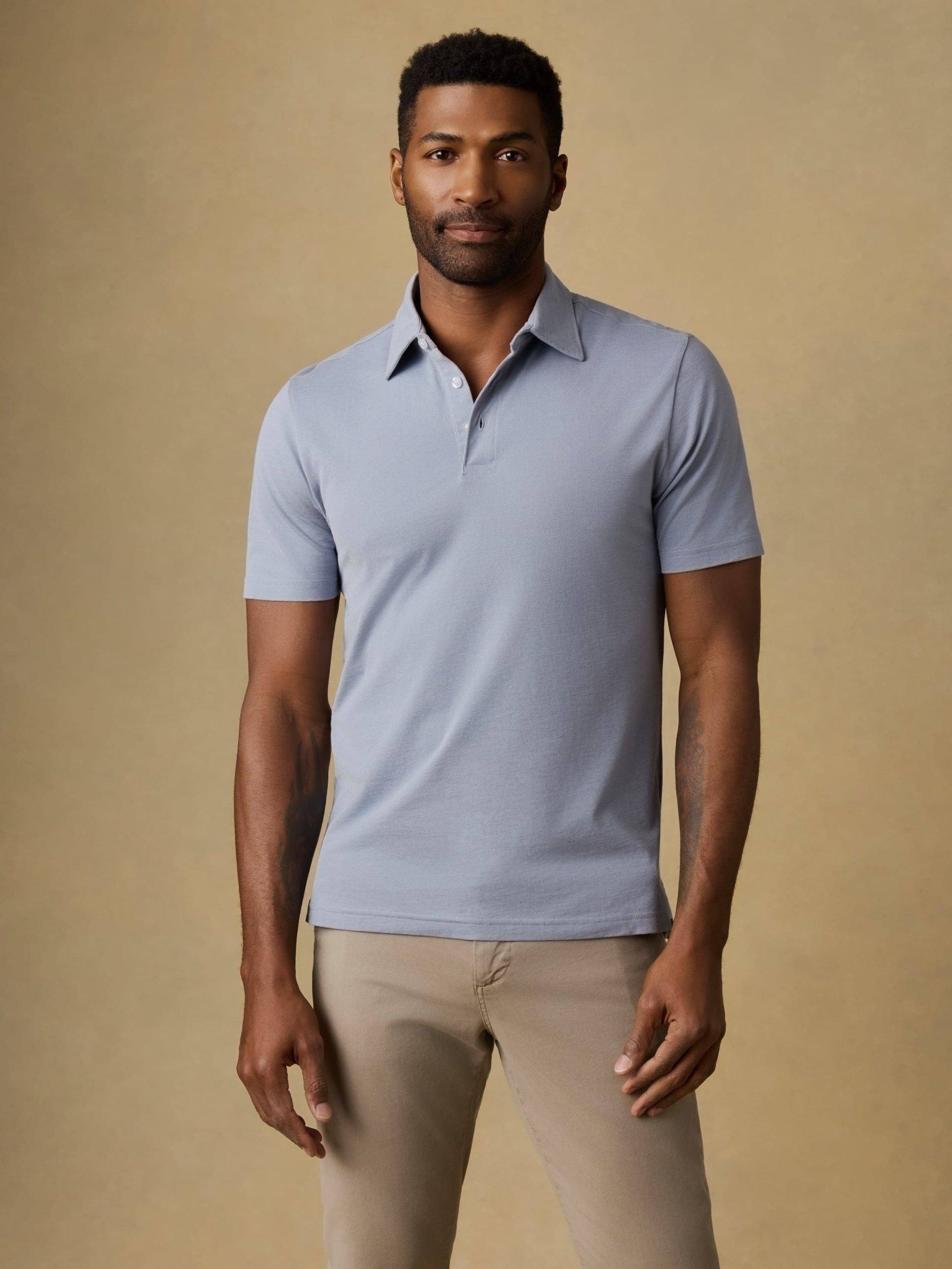 Short-Sleeve Movement? Pique Polo - Flint White Melange - Image 4