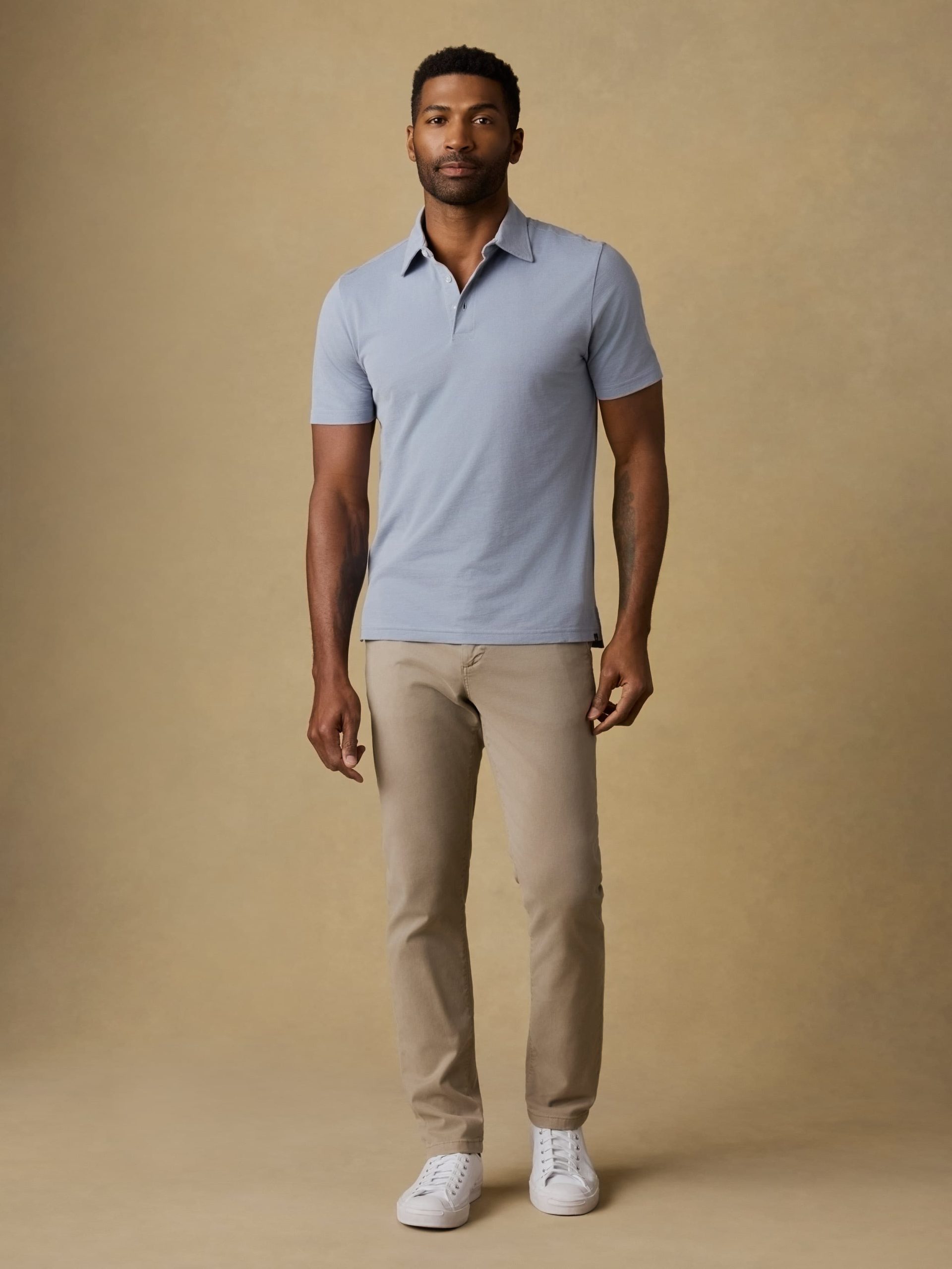 Short-Sleeve Movement? Pique Polo - Flint White Melange