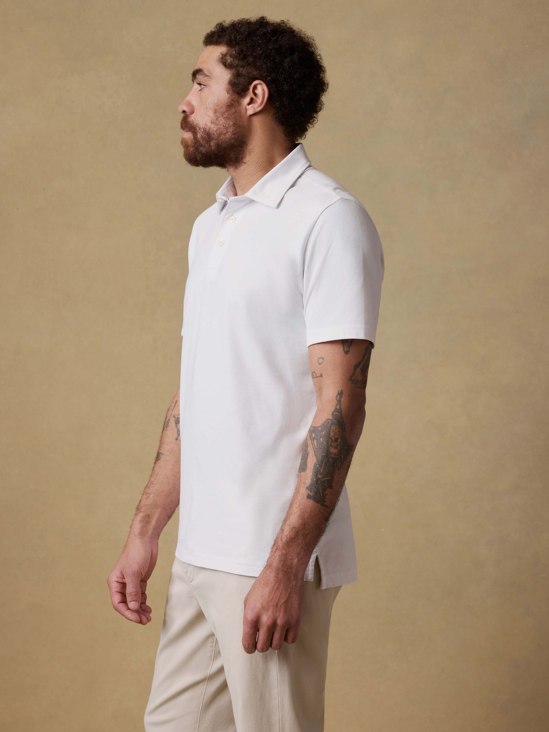 Short-Sleeve Movement? Pique Polo - Pure White - Image 6