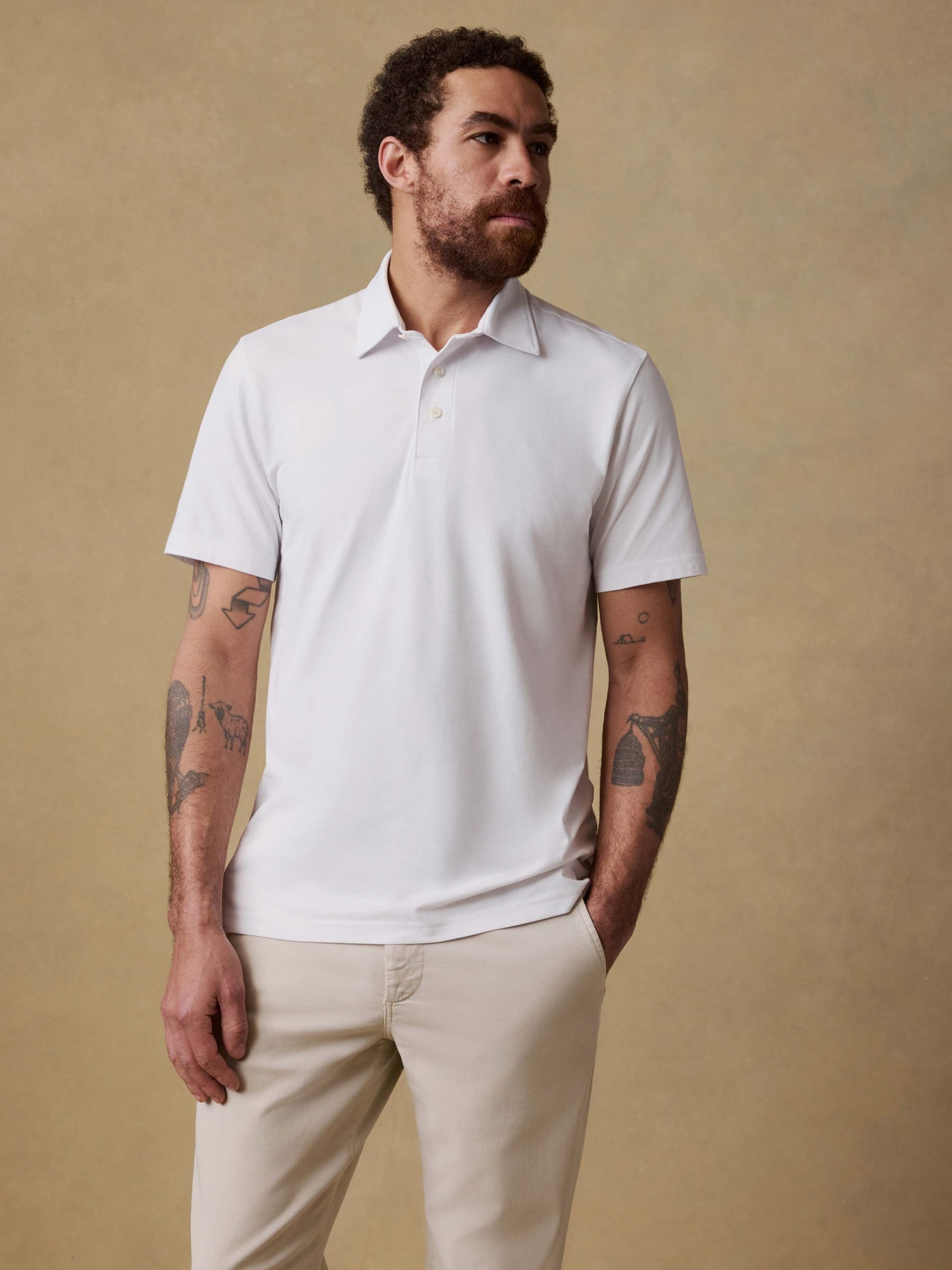 Short-Sleeve Movement? Pique Polo - Pure White - Image 2