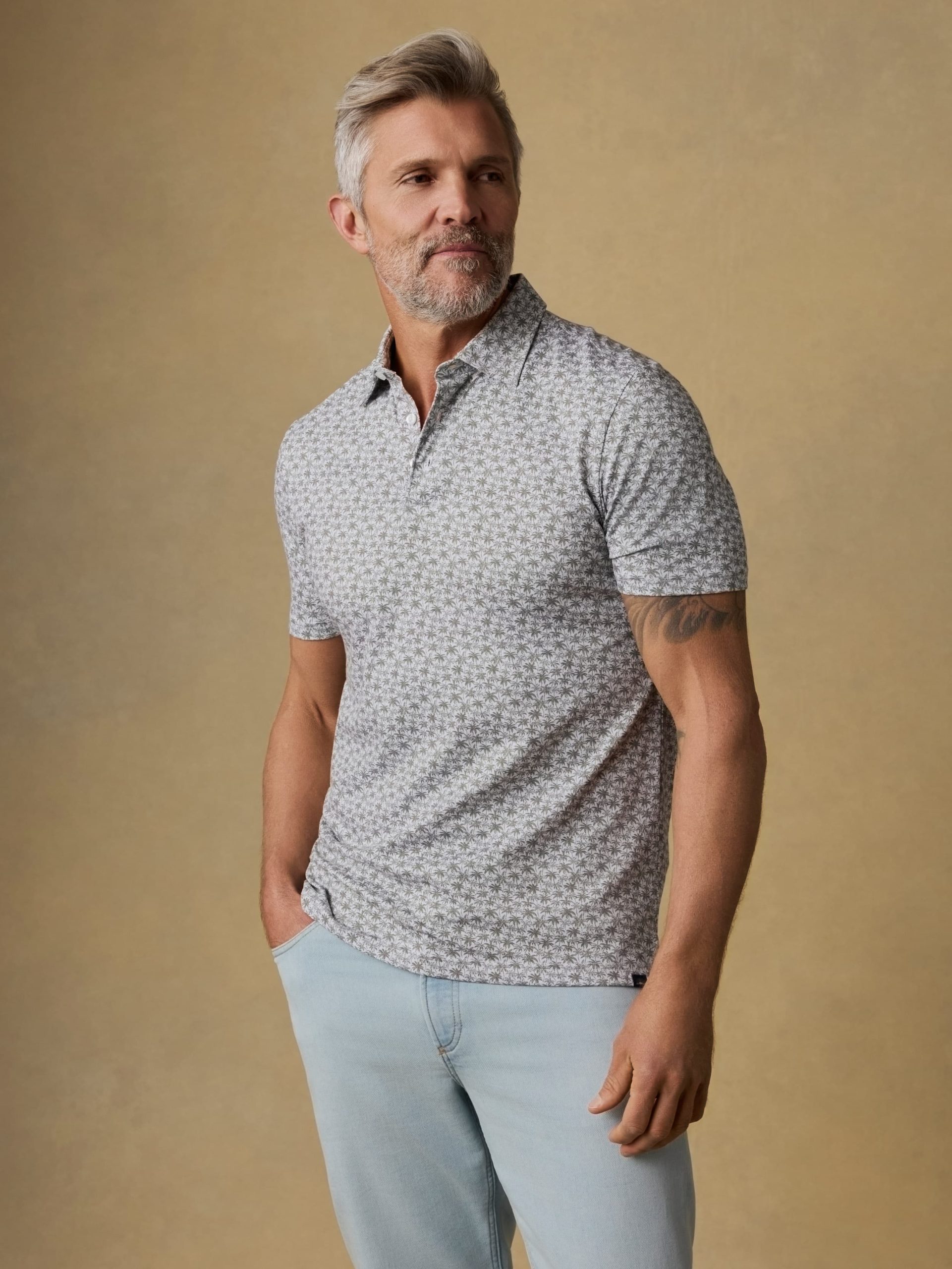 Short-Sleeve Movement? Pique Polo - Olive Palm Beach - Image 2