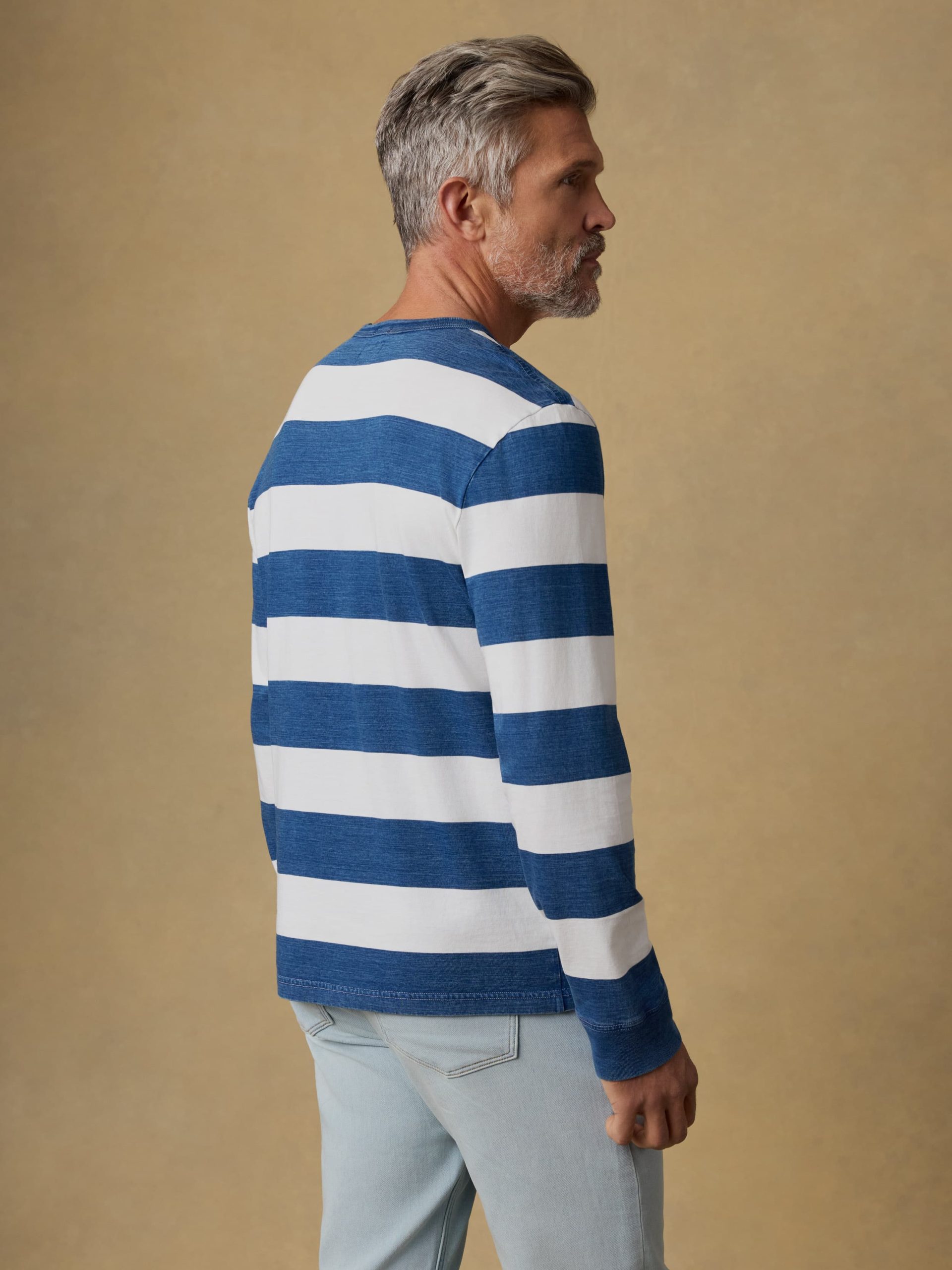 Long-Sleeve Indigo Tee - Indigo Marine Stripe - Image 3