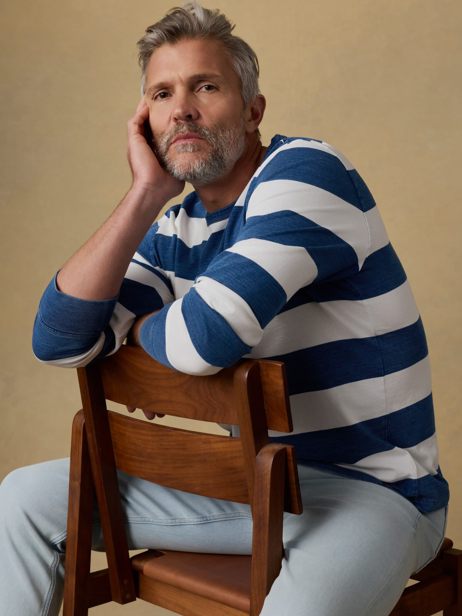 Long-Sleeve Indigo Tee - Indigo Marine Stripe - Image 2