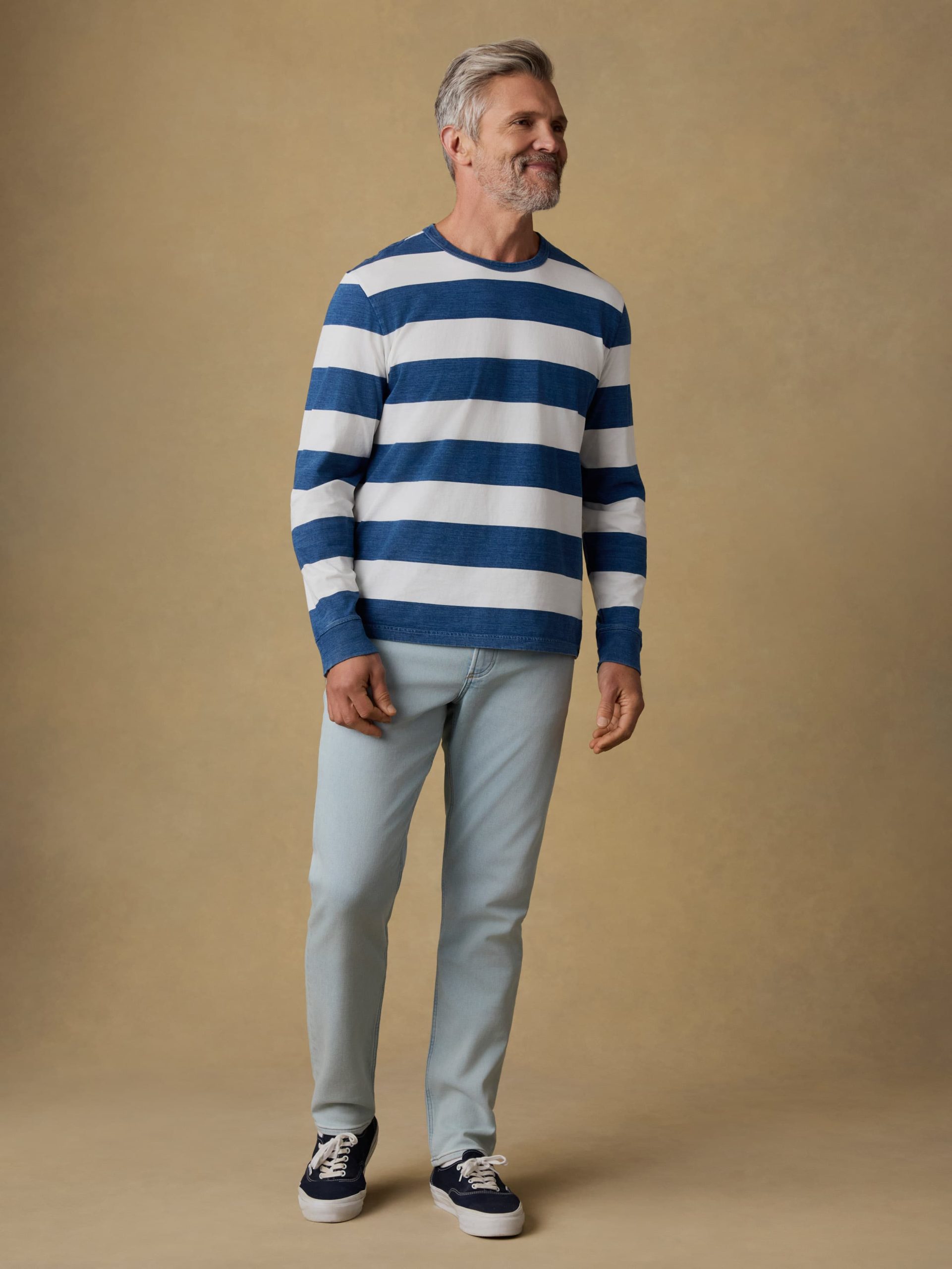 Long-Sleeve Indigo Tee - Indigo Marine Stripe - Image 4