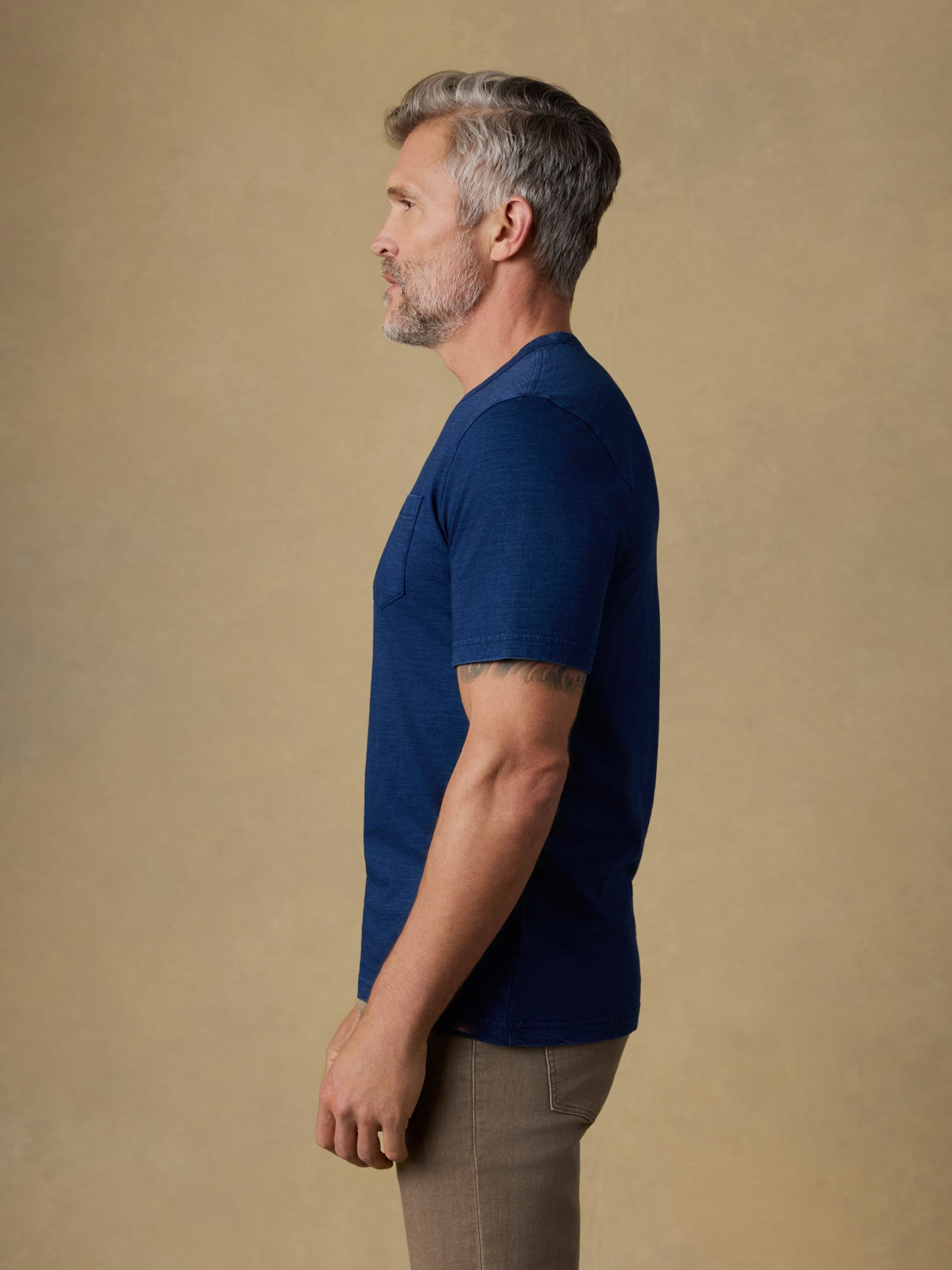 Short-Sleeve Indigo Pocket Tee - Deadstock Wash - Image 4