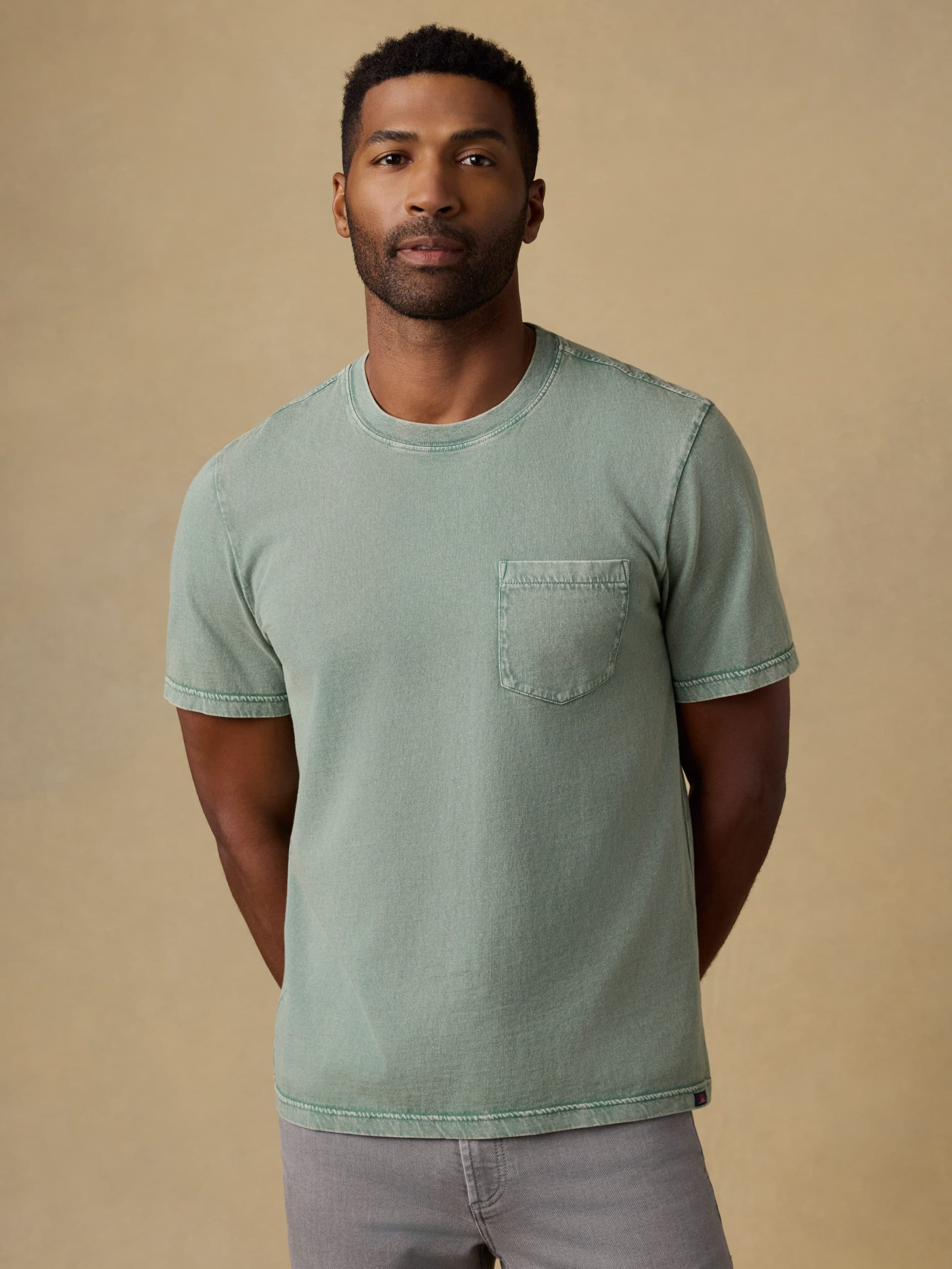 Short-Sleeve Recycled Cotton Tee - Coastal Sage - Image 2
