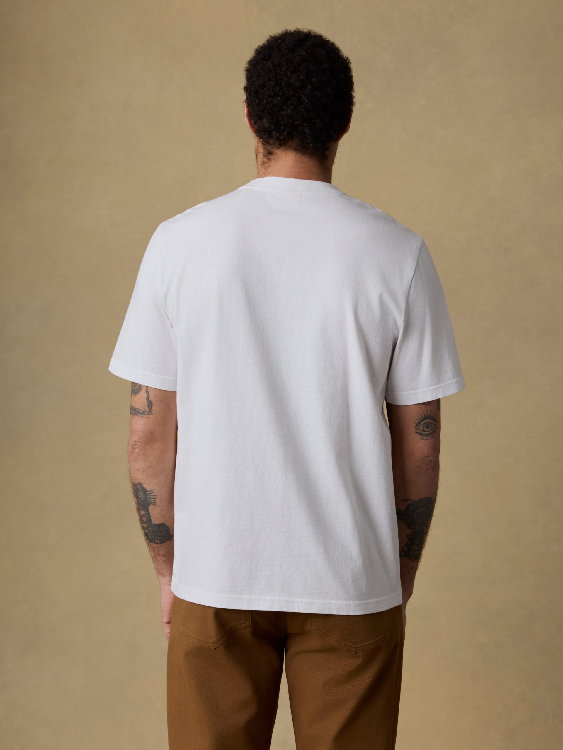 Short-Sleeve Recycled Cotton Tee - Pure White - Image 3