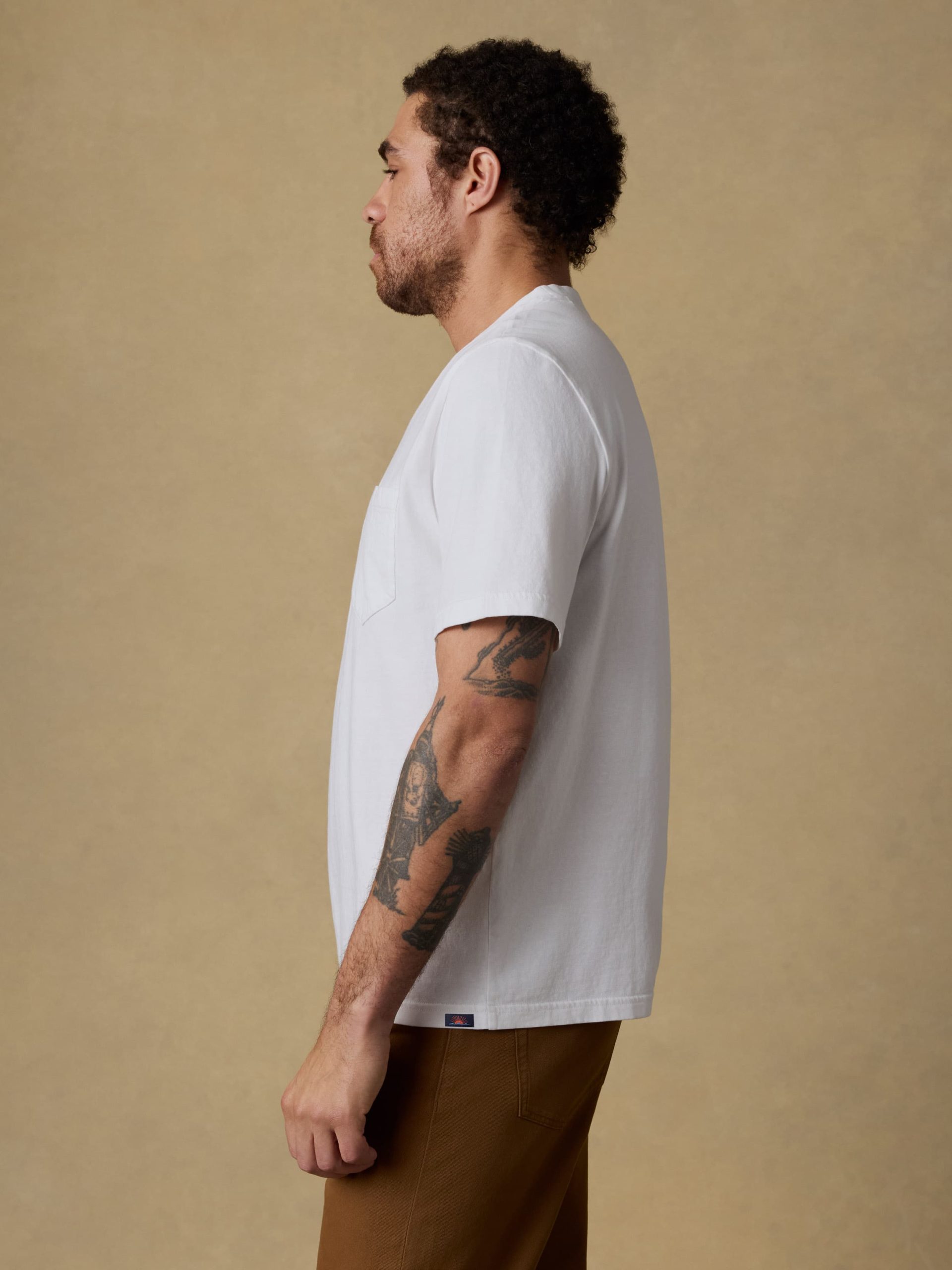 Short-Sleeve Recycled Cotton Tee - Pure White - Image 5